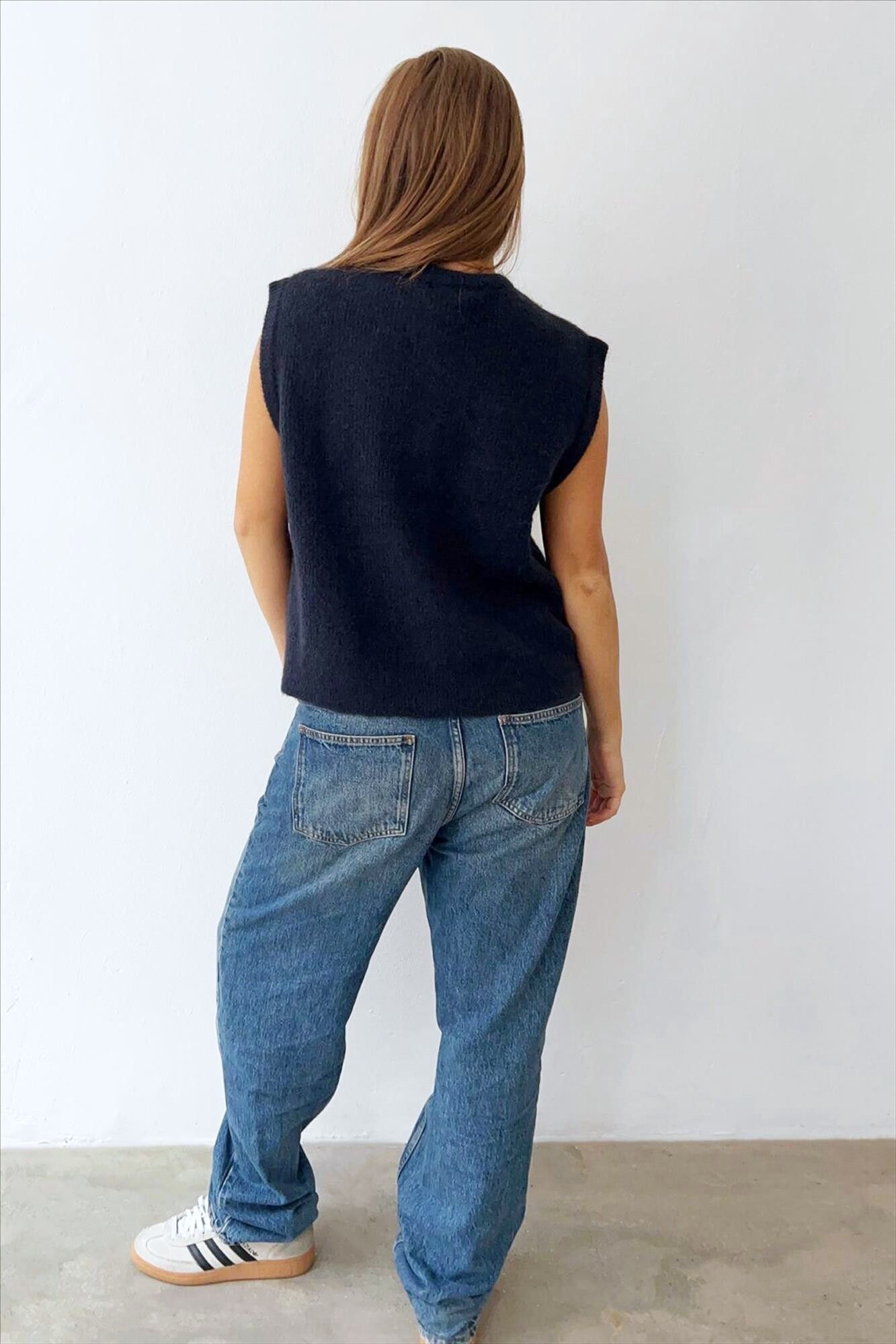 Boii - Donkerblauwe Hirse cardigan