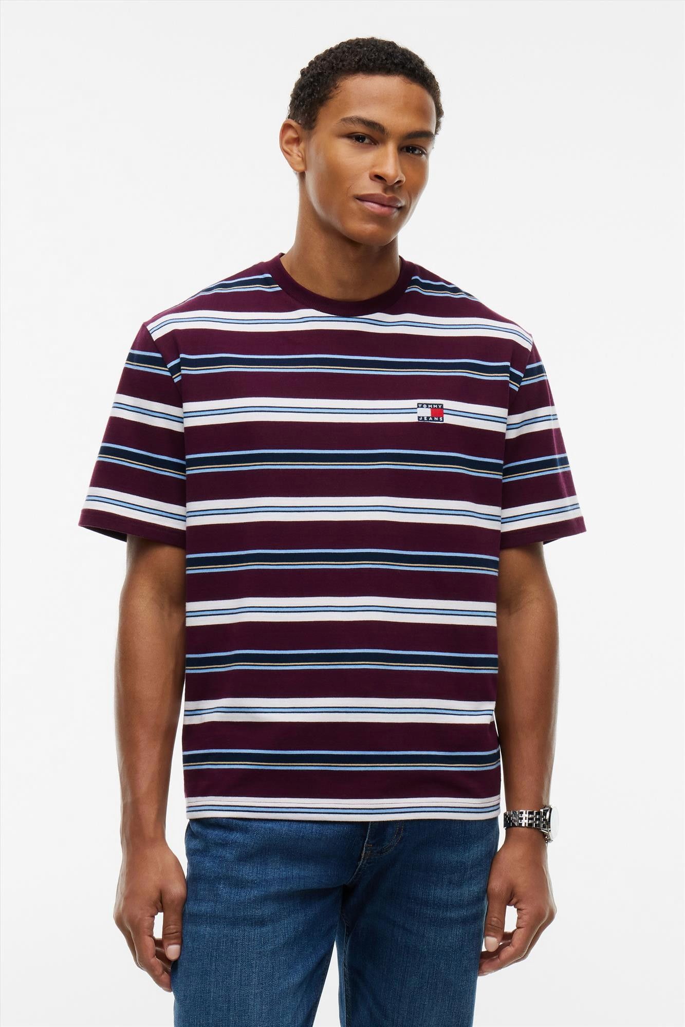 Tommy Jeans - Bordeaux 90's Multistripe T-shirt