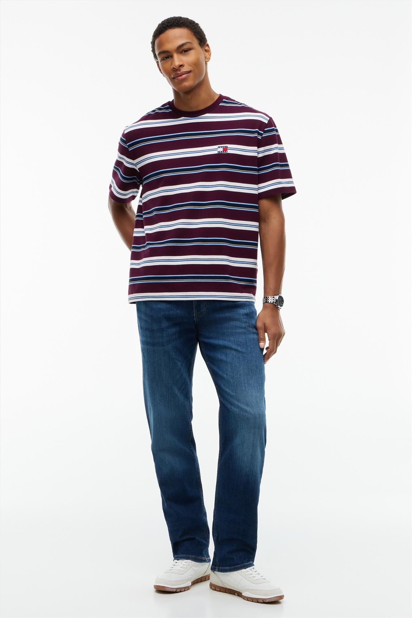 Tommy Jeans - Bordeaux 90's Multistripe T-shirt