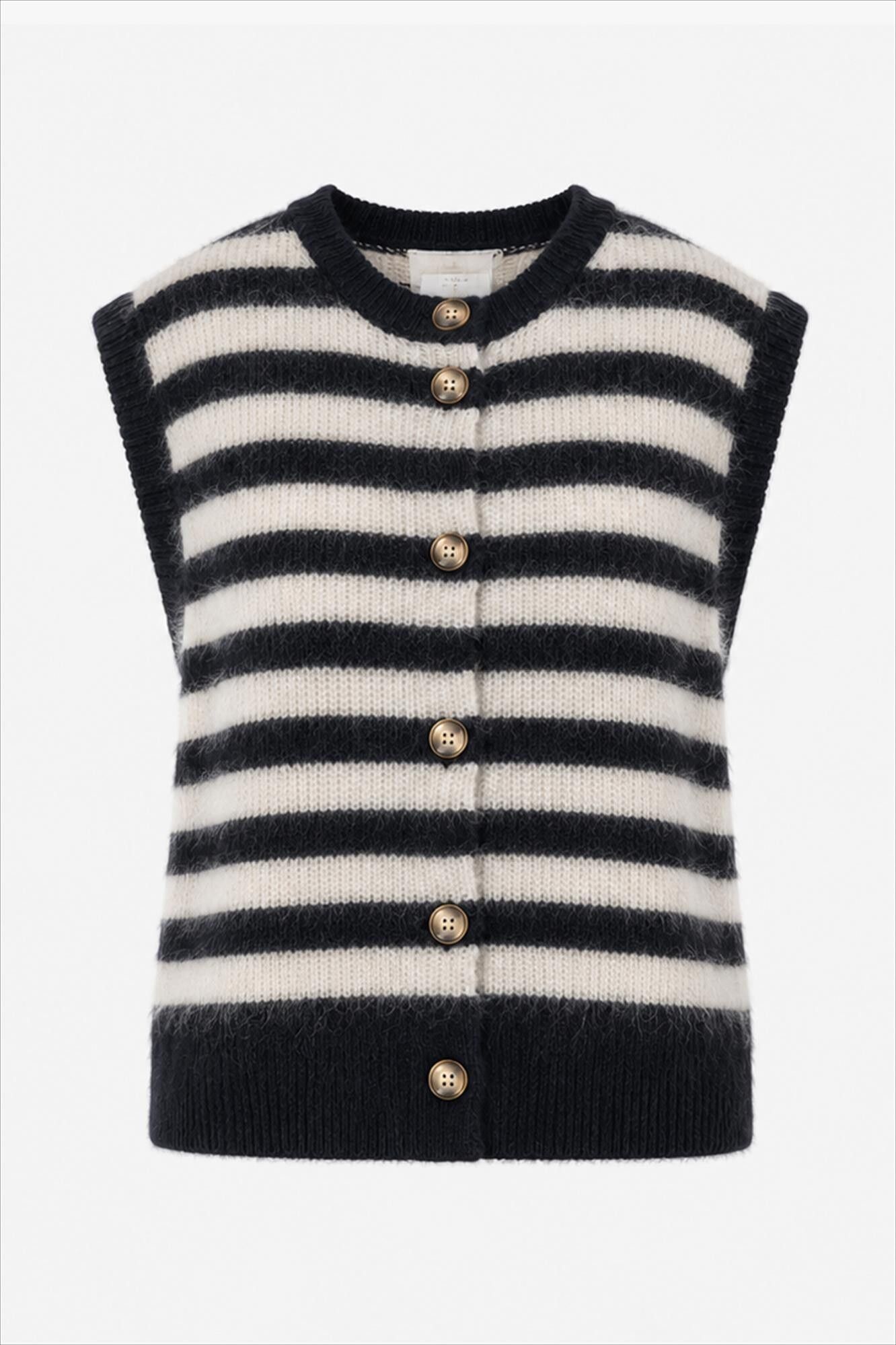 Boii - Donkerblauw-Ecru Hirse cardigan