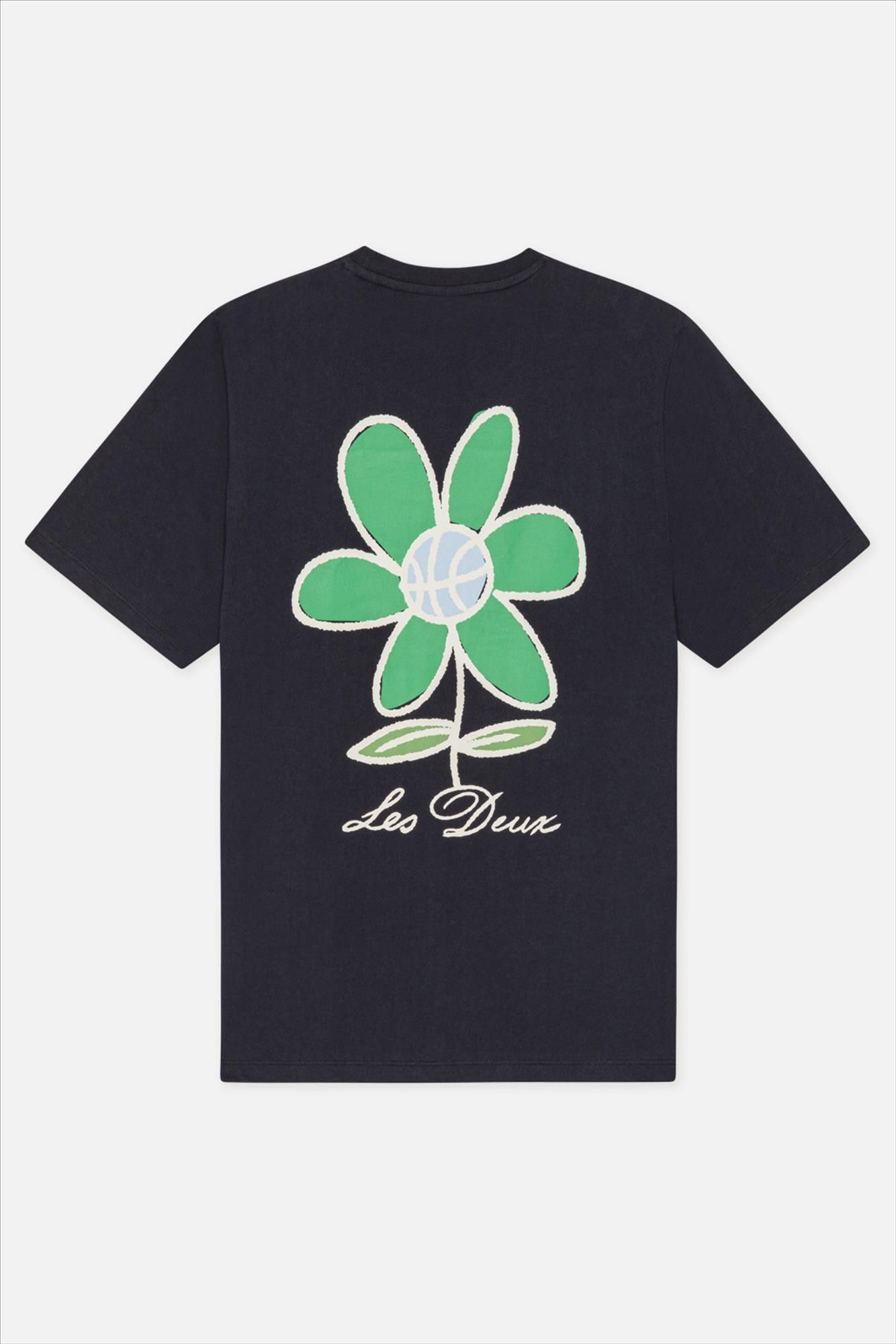 LES DEUX  - Donkerblauwe Flower T-shirt