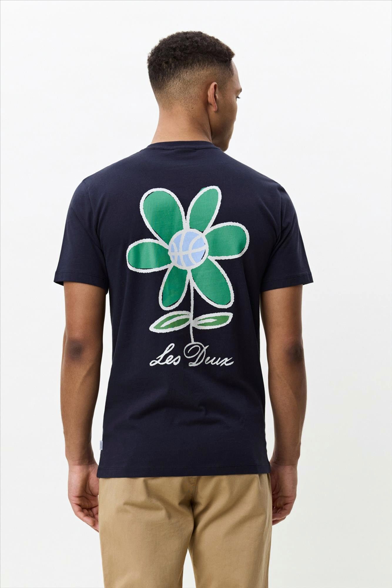 LES DEUX  - Donkerblauwe Flower T-shirt