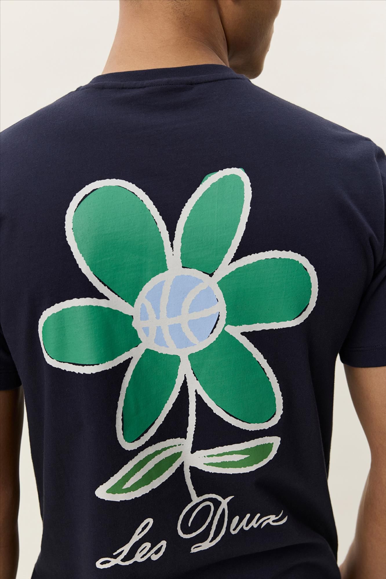 LES DEUX  - Donkerblauwe Flower T-shirt