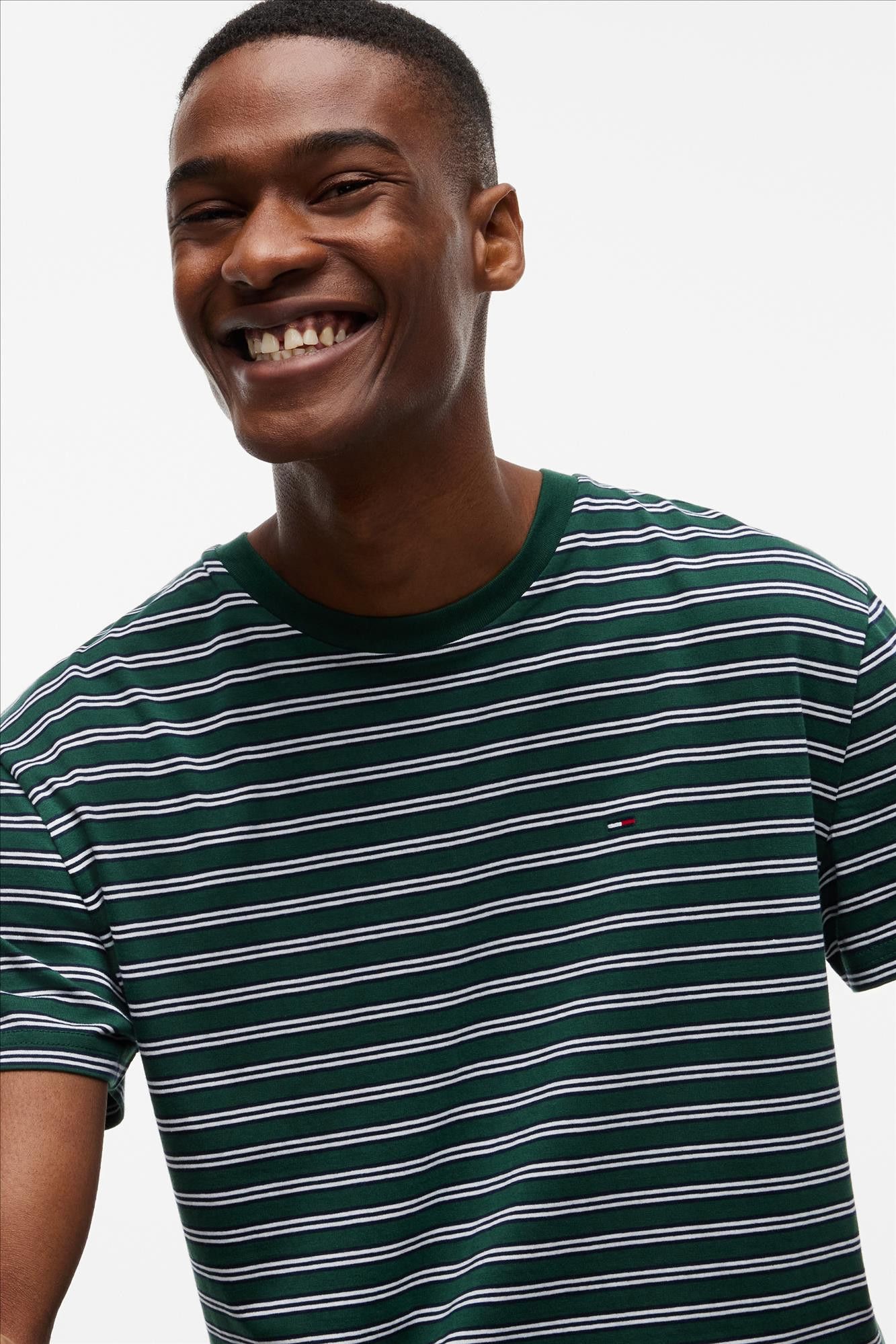 Tommy Jeans - Groene Regular Stripe T-shirt