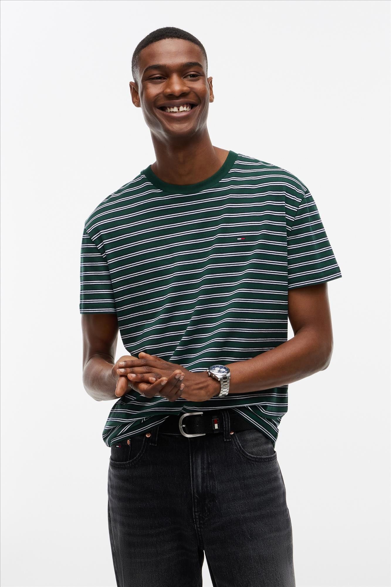 Tommy Jeans - Groene Regular Stripe T-shirt