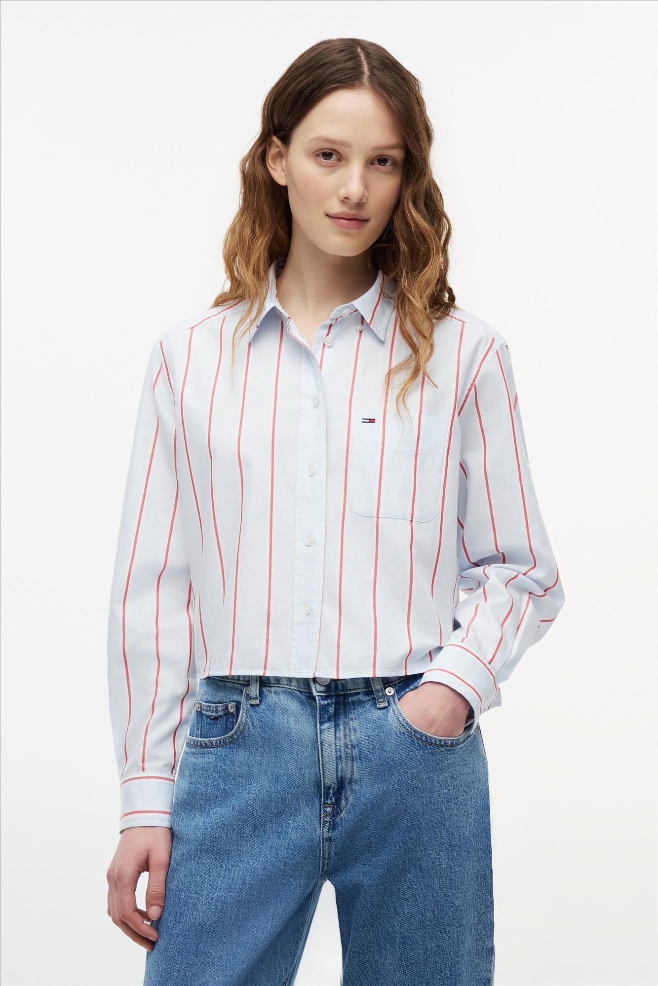 Tommy Jeans - Lichtblauwe Relaxed Crop blouse
