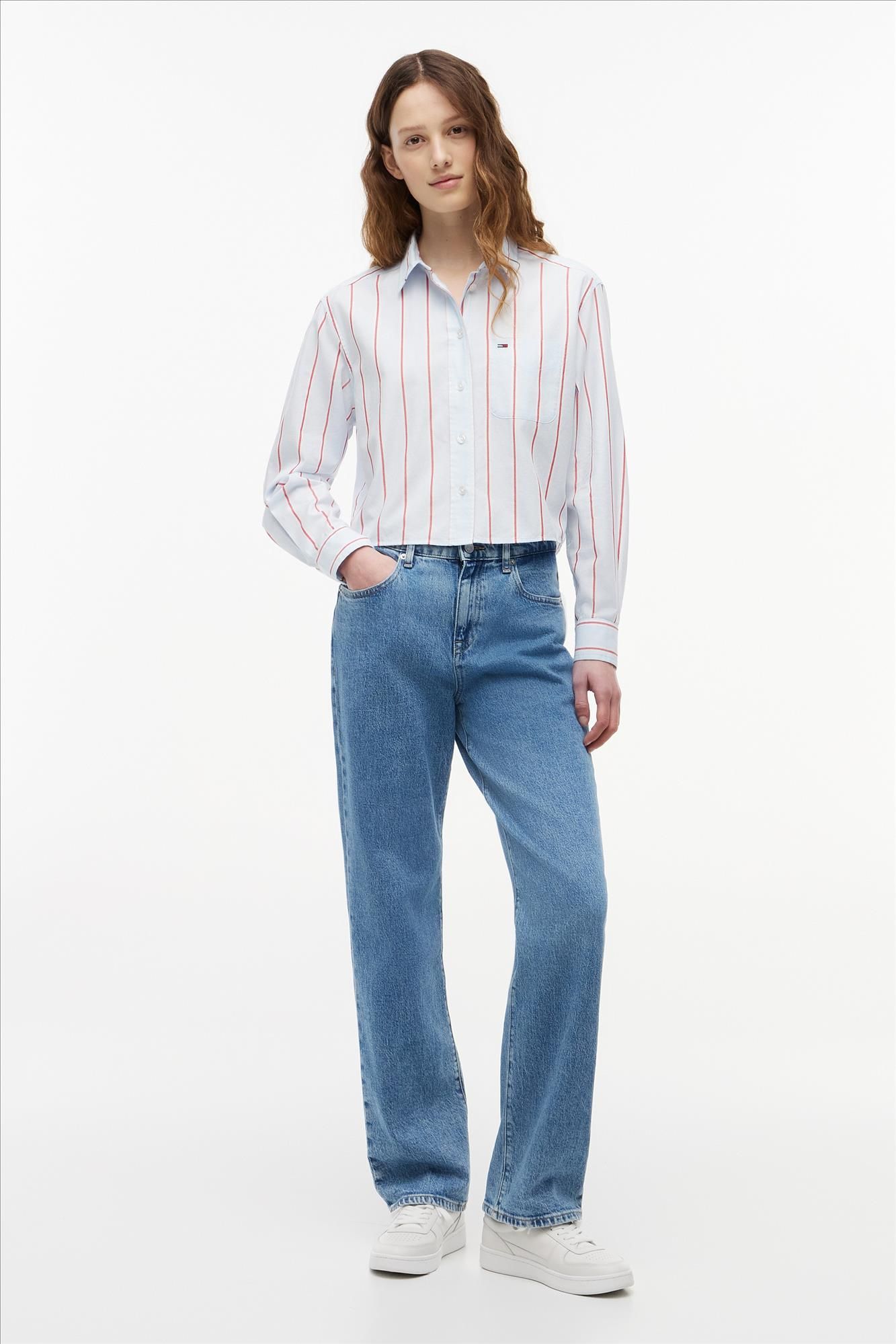 Tommy Jeans - Lichtblauwe Relaxed Crop blouse