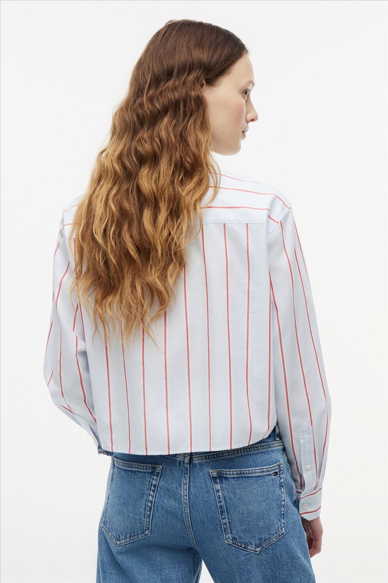 Tommy Jeans - Lichtblauwe Relaxed Crop blouse