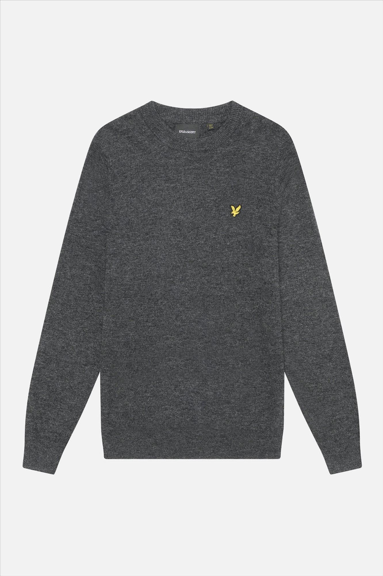 Lyle & Scott - Donkergrijze Crew Neck trui