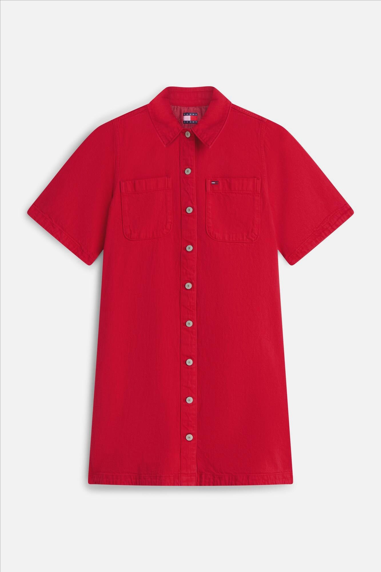 Tommy Jeans - Rode Twill A-line jurk