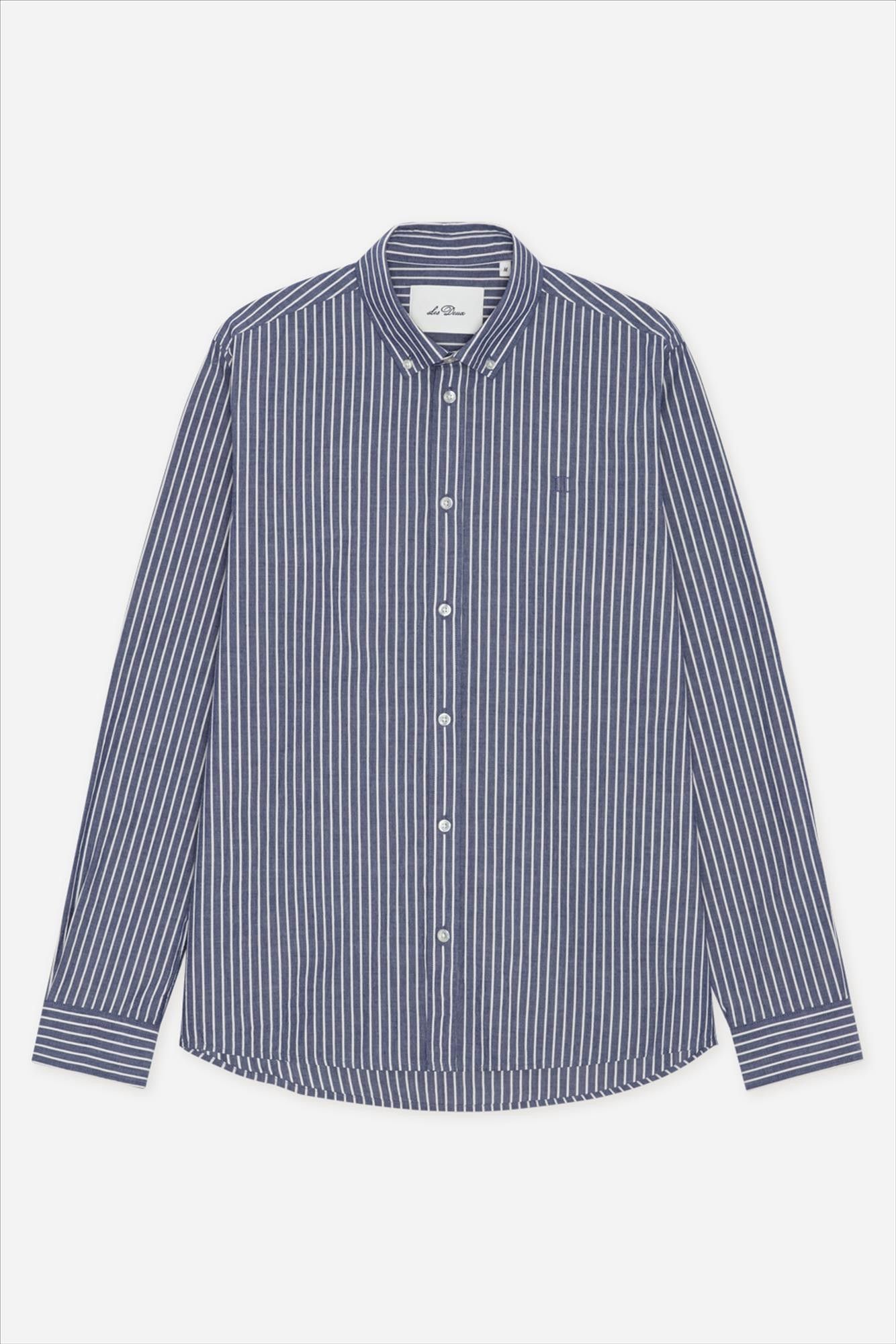 LES DEUX  - Blauw Light Oxford Striped hemd