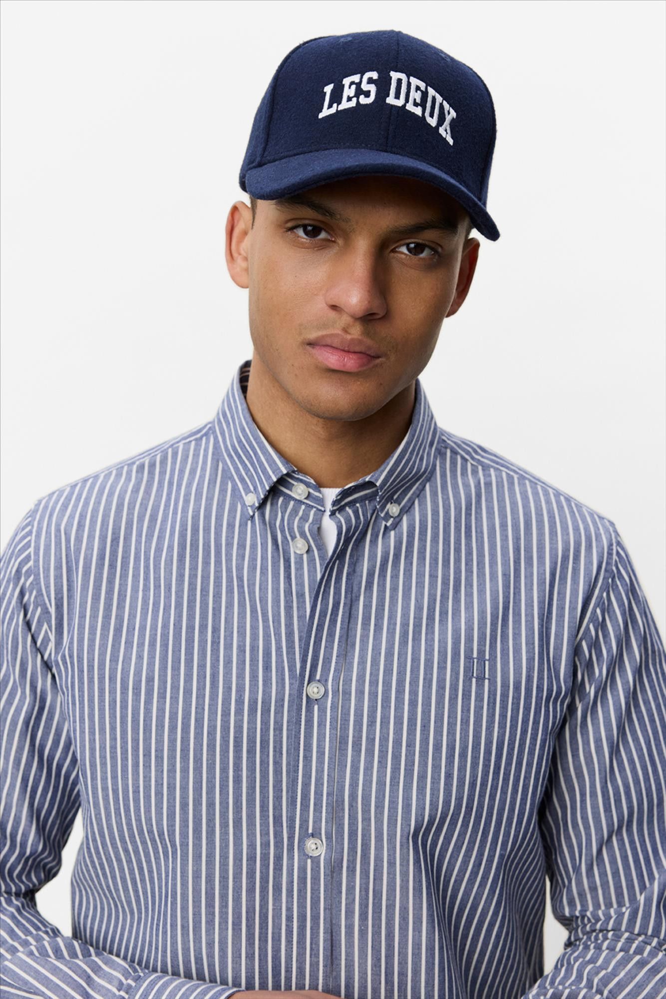 LES DEUX  - Blauw Light Oxford Striped hemd