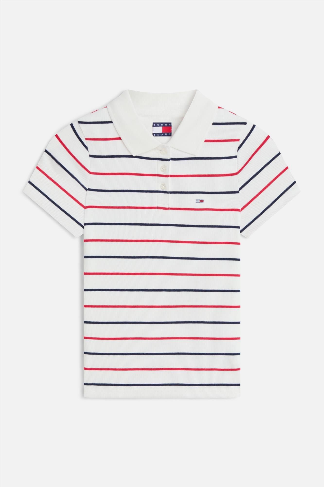 Tommy Jeans - Ecru Slim Rib polo
