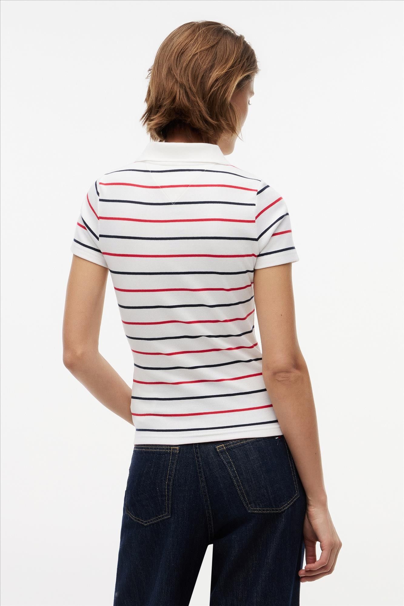 Tommy Jeans - Ecru Slim Rib polo