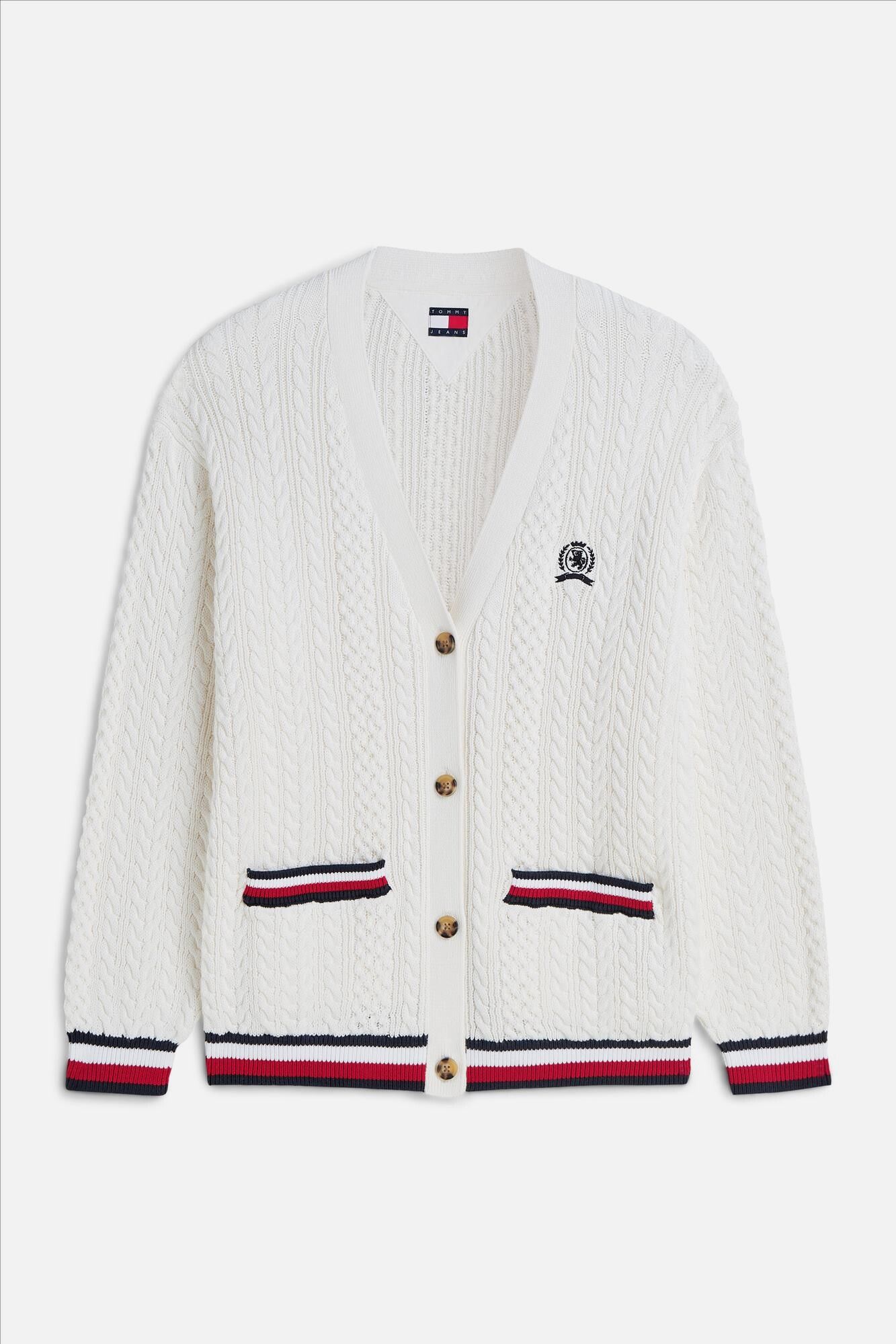 Tommy Jeans - Ecru Signature Stripe cardigan