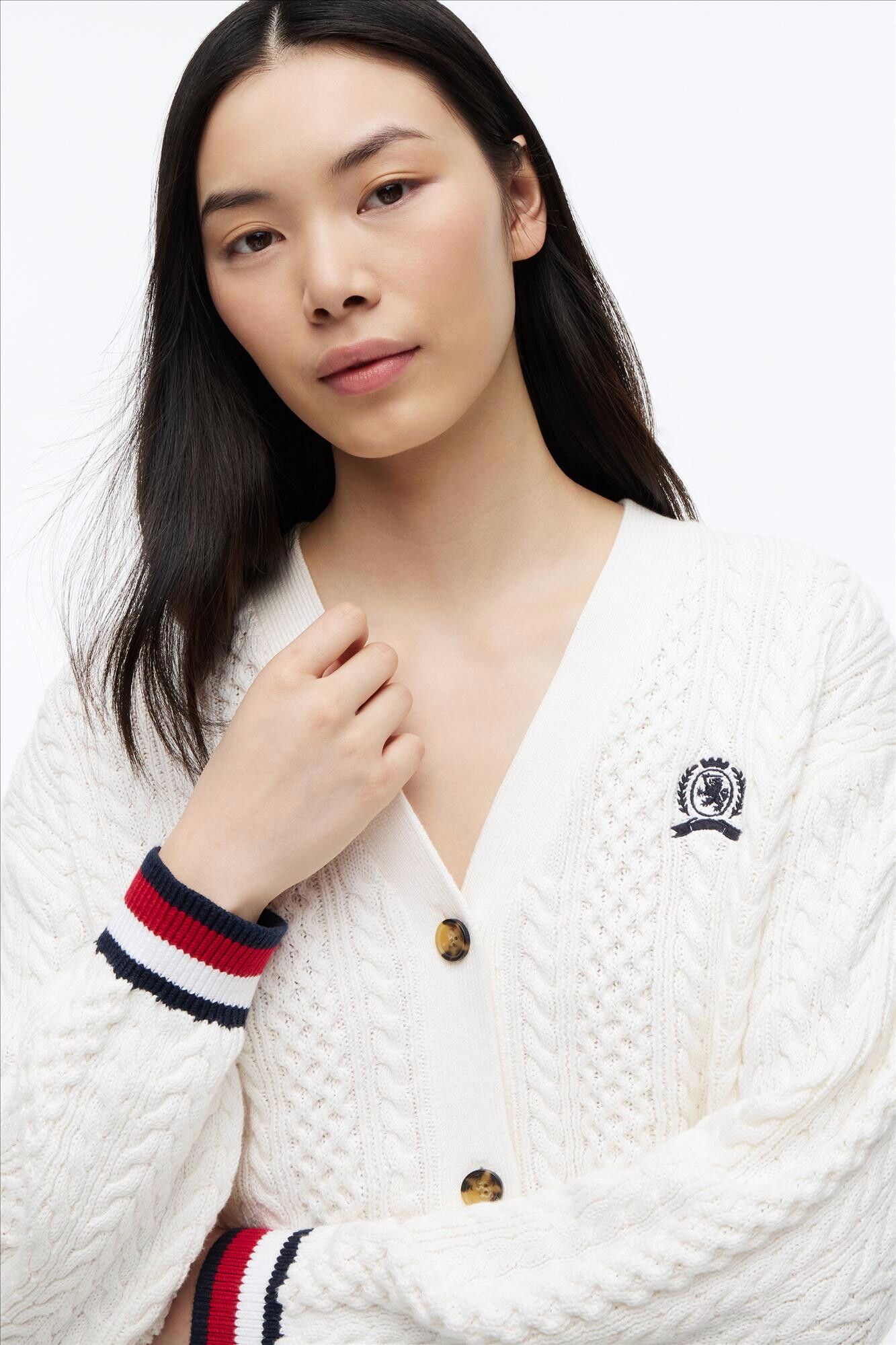 Tommy Jeans - Ecru Signature Stripe cardigan
