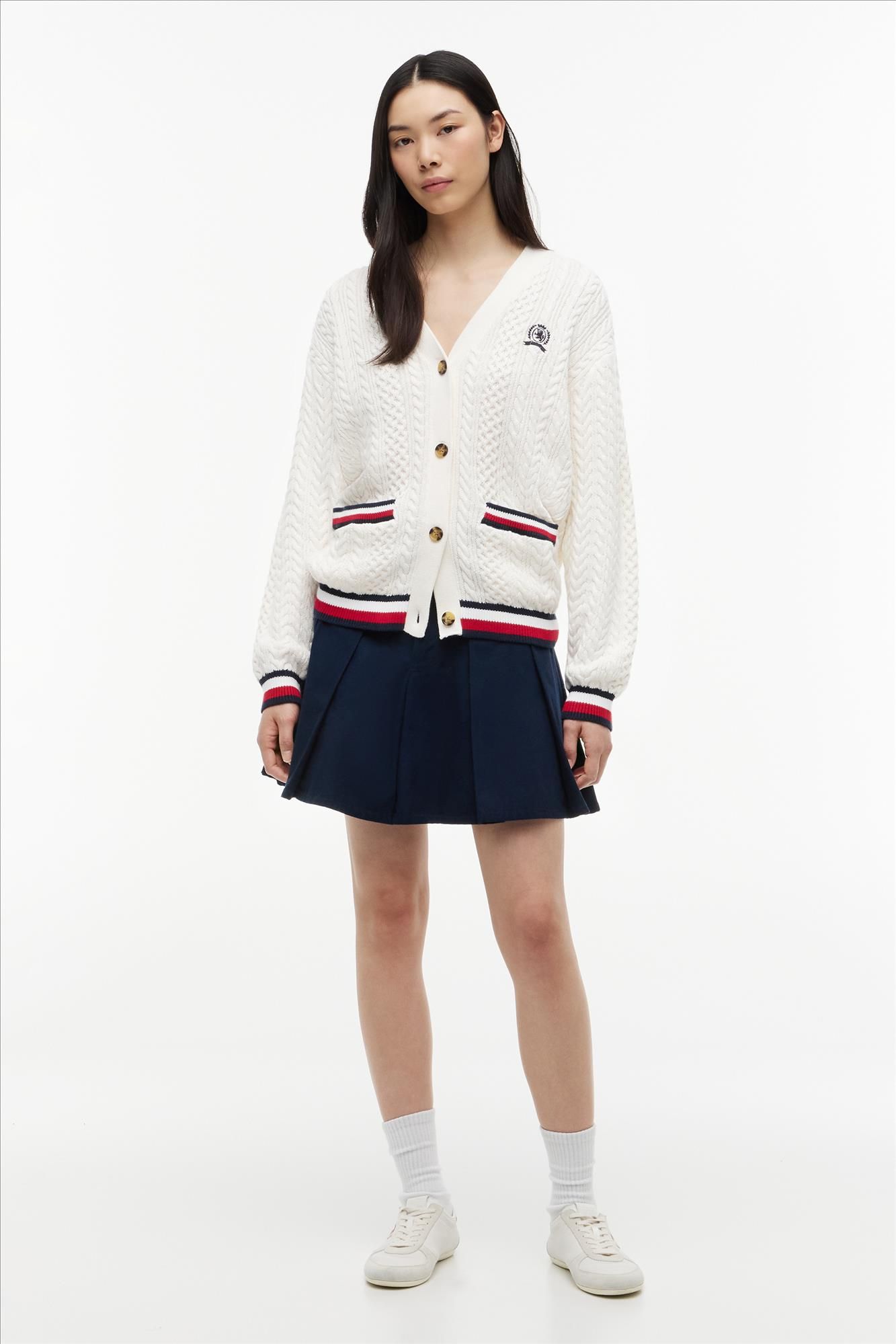 Tommy Jeans - Ecru Signature Stripe cardigan