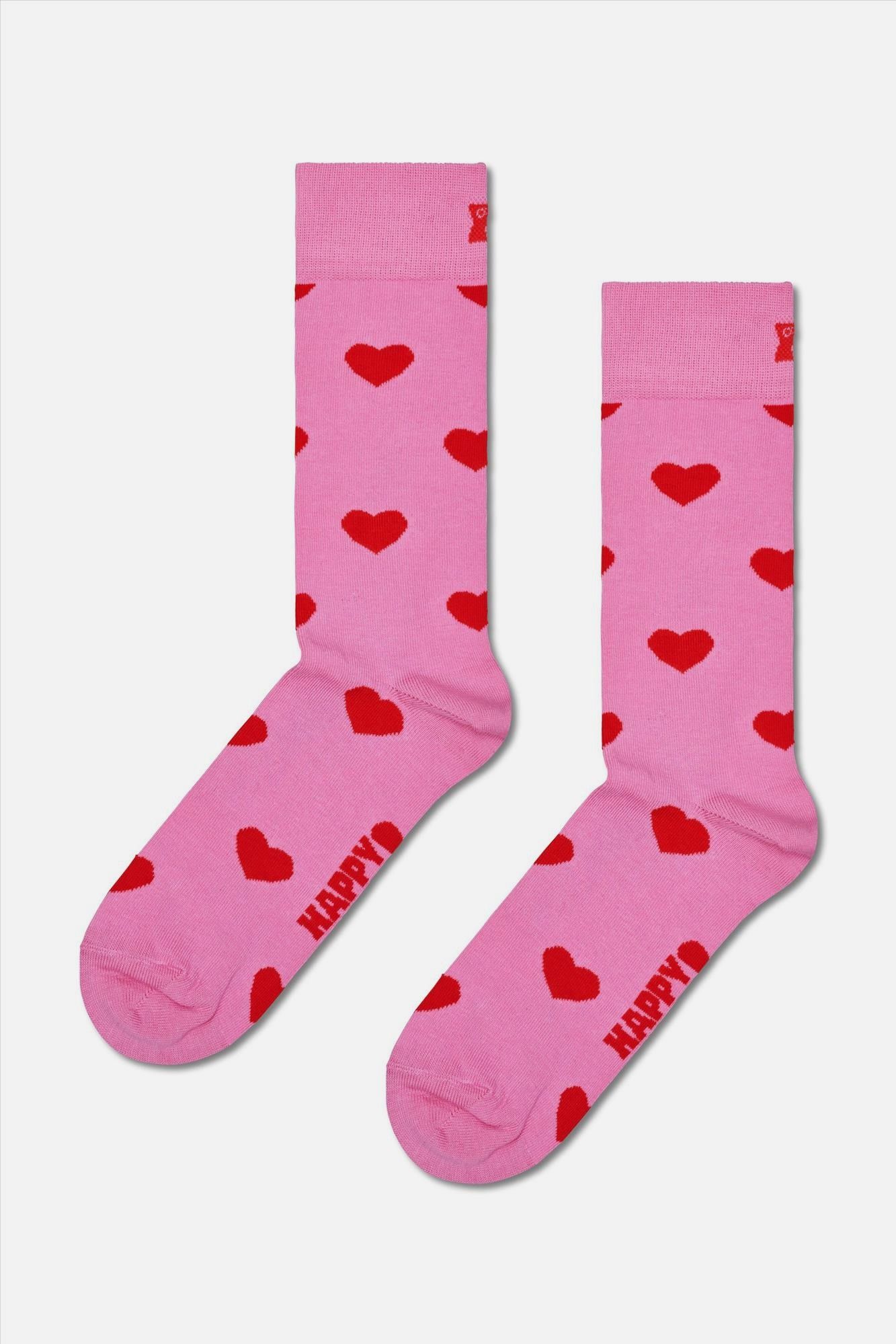 Happy Socks - Roze Heart sokken, maat: 41-46