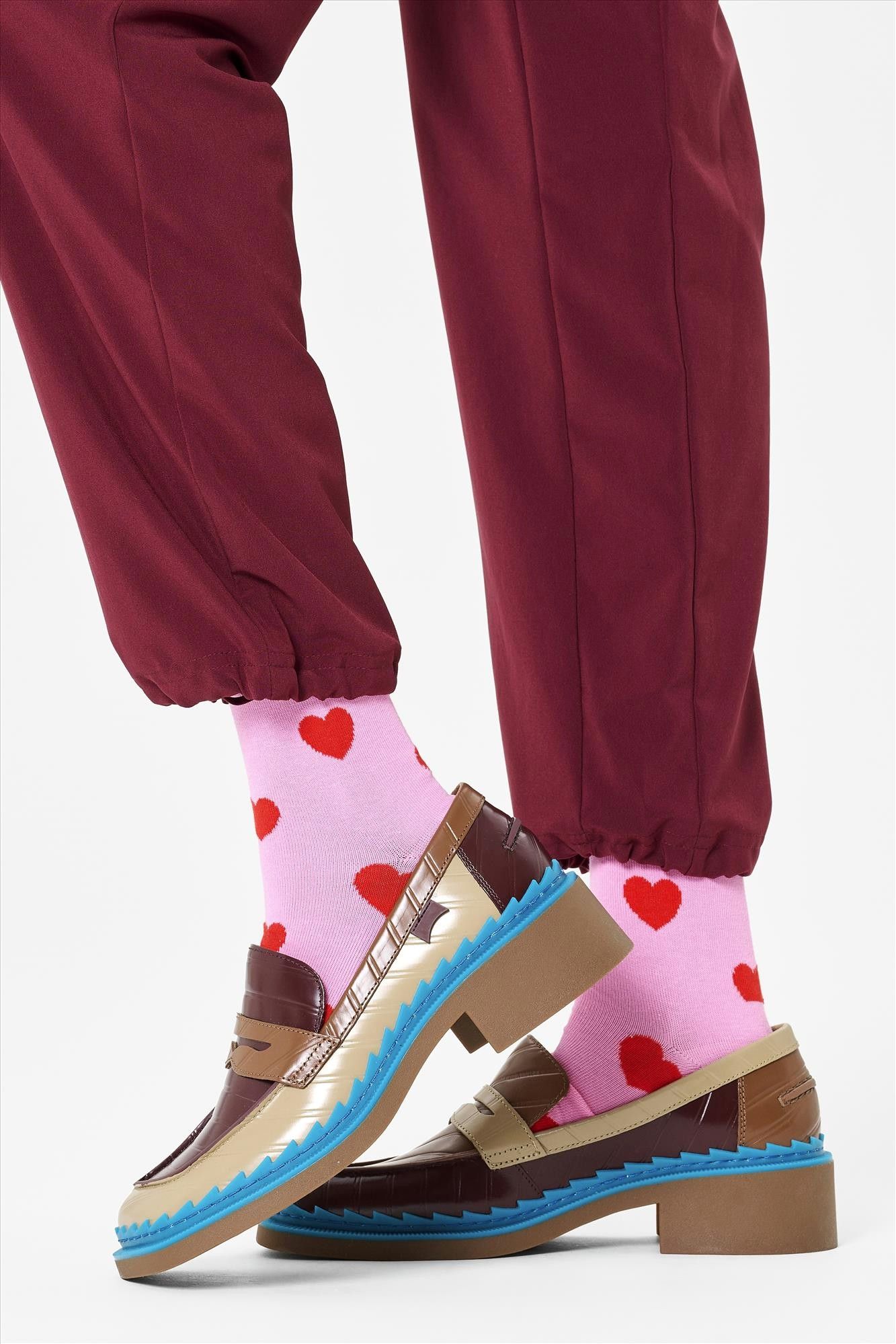 Happy Socks - Roze Heart sokken, maat: 41-46