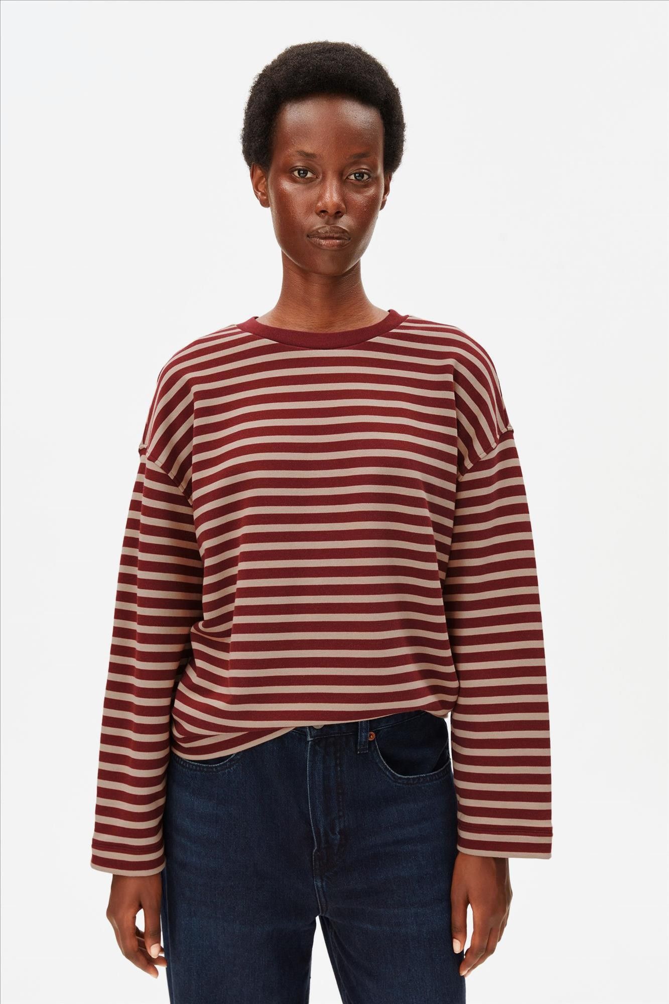 Armed Angels - Bordeaux-Beige Frankaa Maarlen sweater