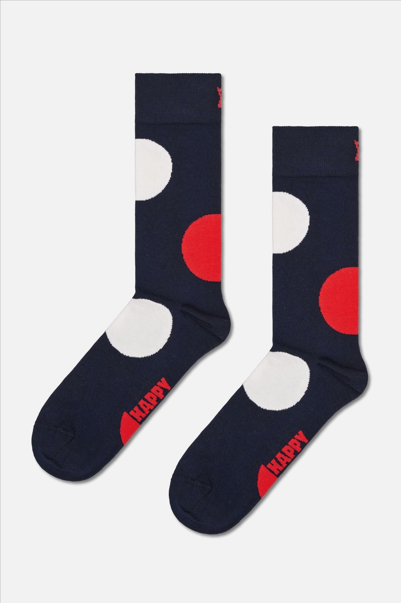 Happy Socks - Donkerblauwe Jumbo Dot sokken, maat: 36-40
