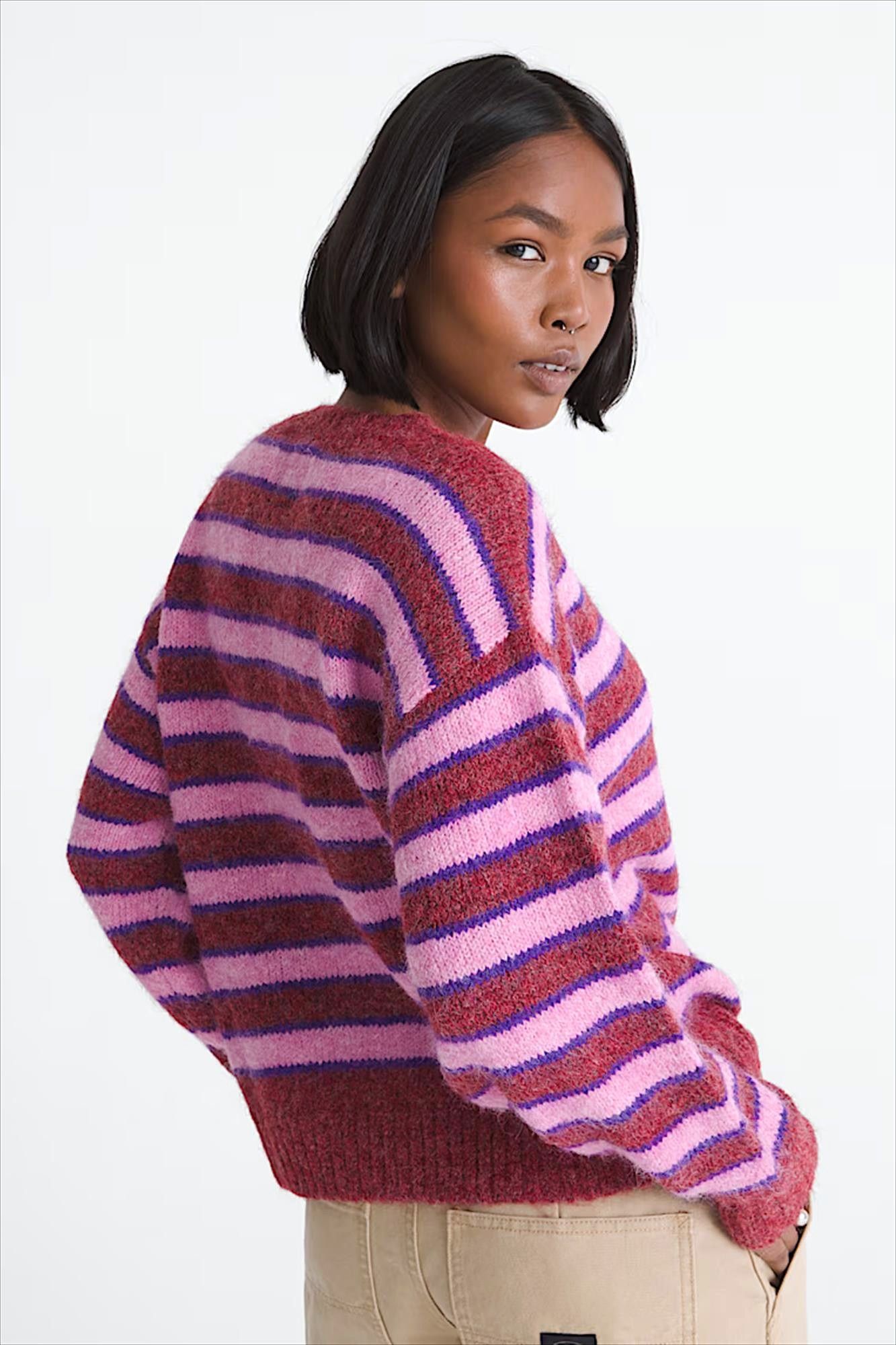 Vans  - Bordeaux-Roze Rollins Stripe trui