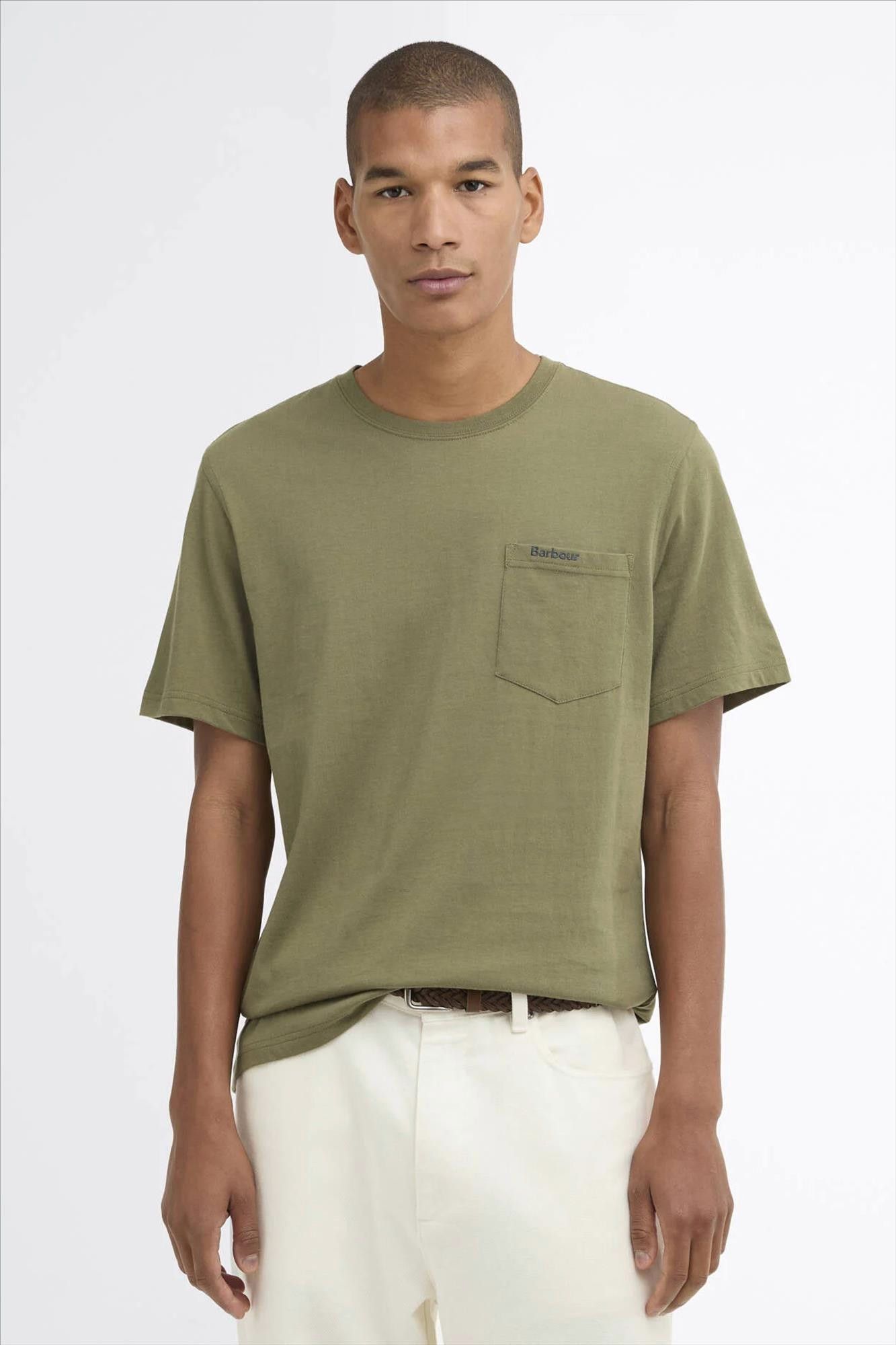 Barbour - Olijfgroene Langdon Pocket T-shirt