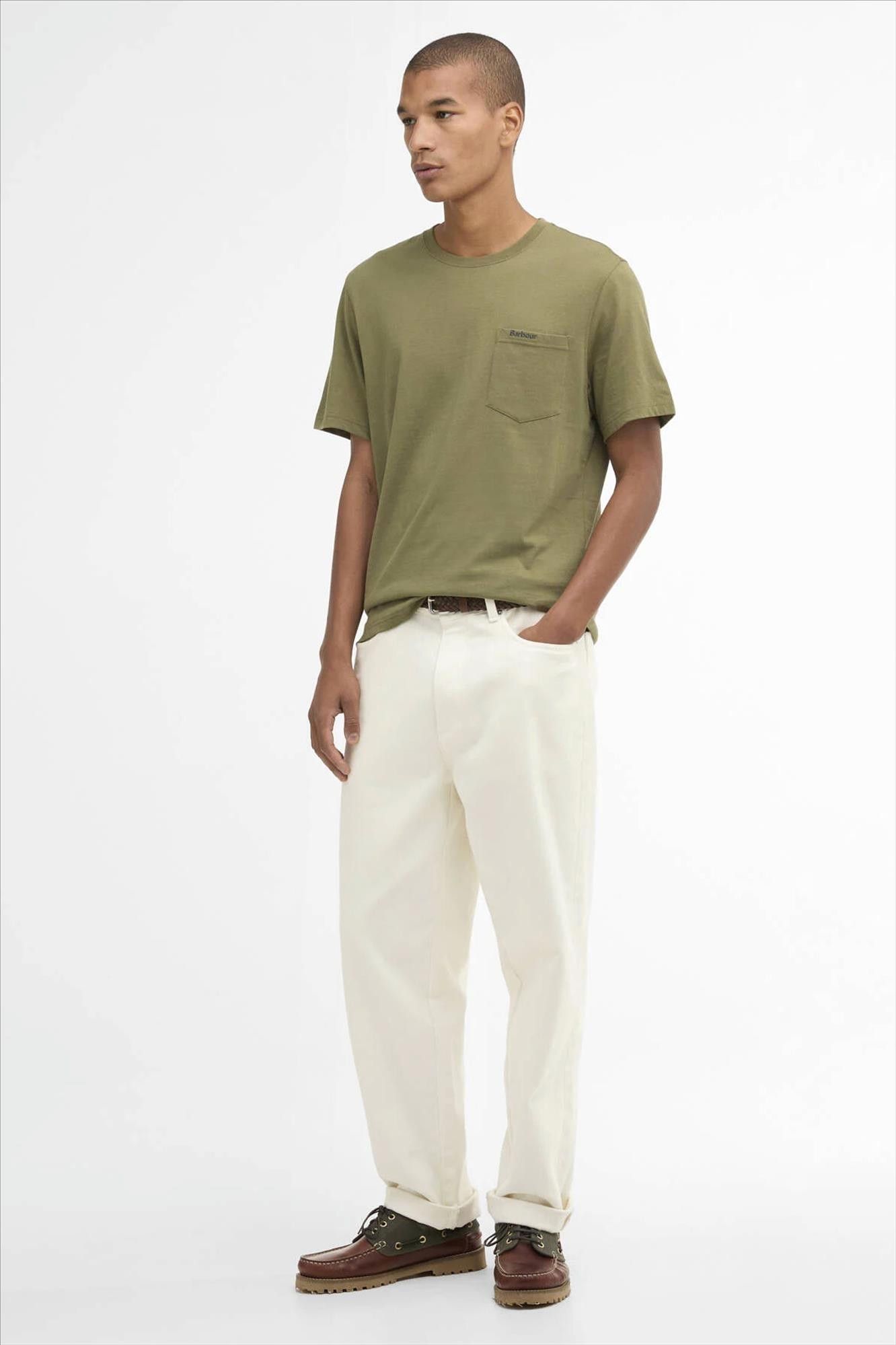 Barbour - Olijfgroene Langdon Pocket T-shirt