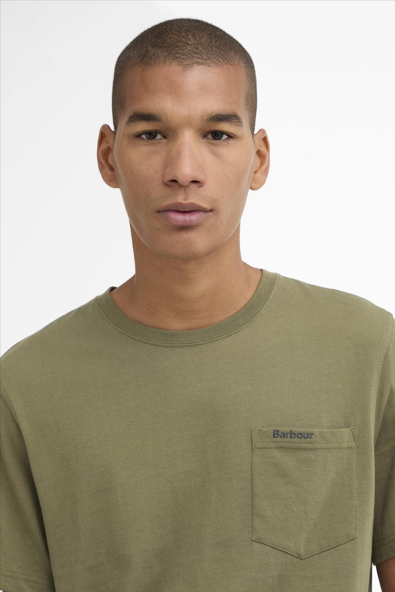 Barbour - Olijfgroene Langdon Pocket T-shirt