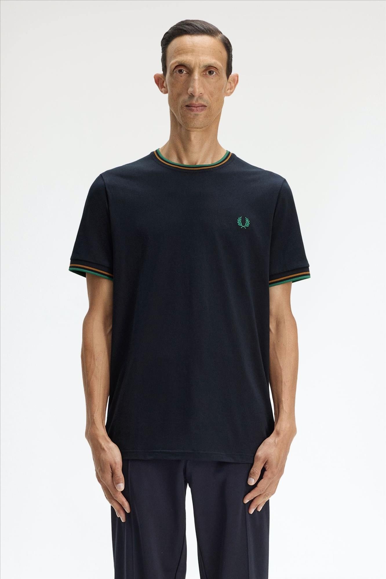 Fred Perry - Donkerblauwe Twin Tipped T-shirt