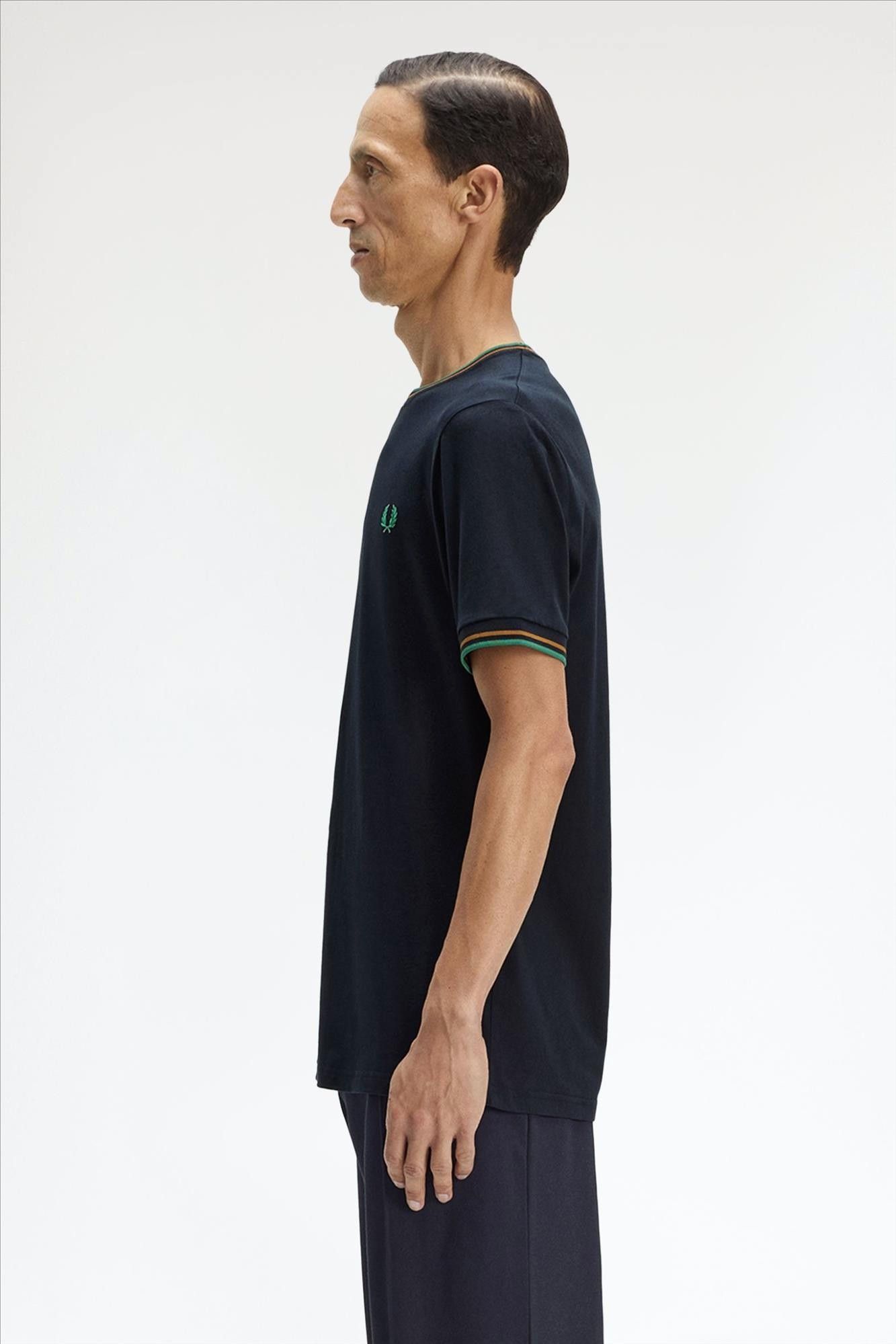 Fred Perry - Donkerblauwe Twin Tipped T-shirt