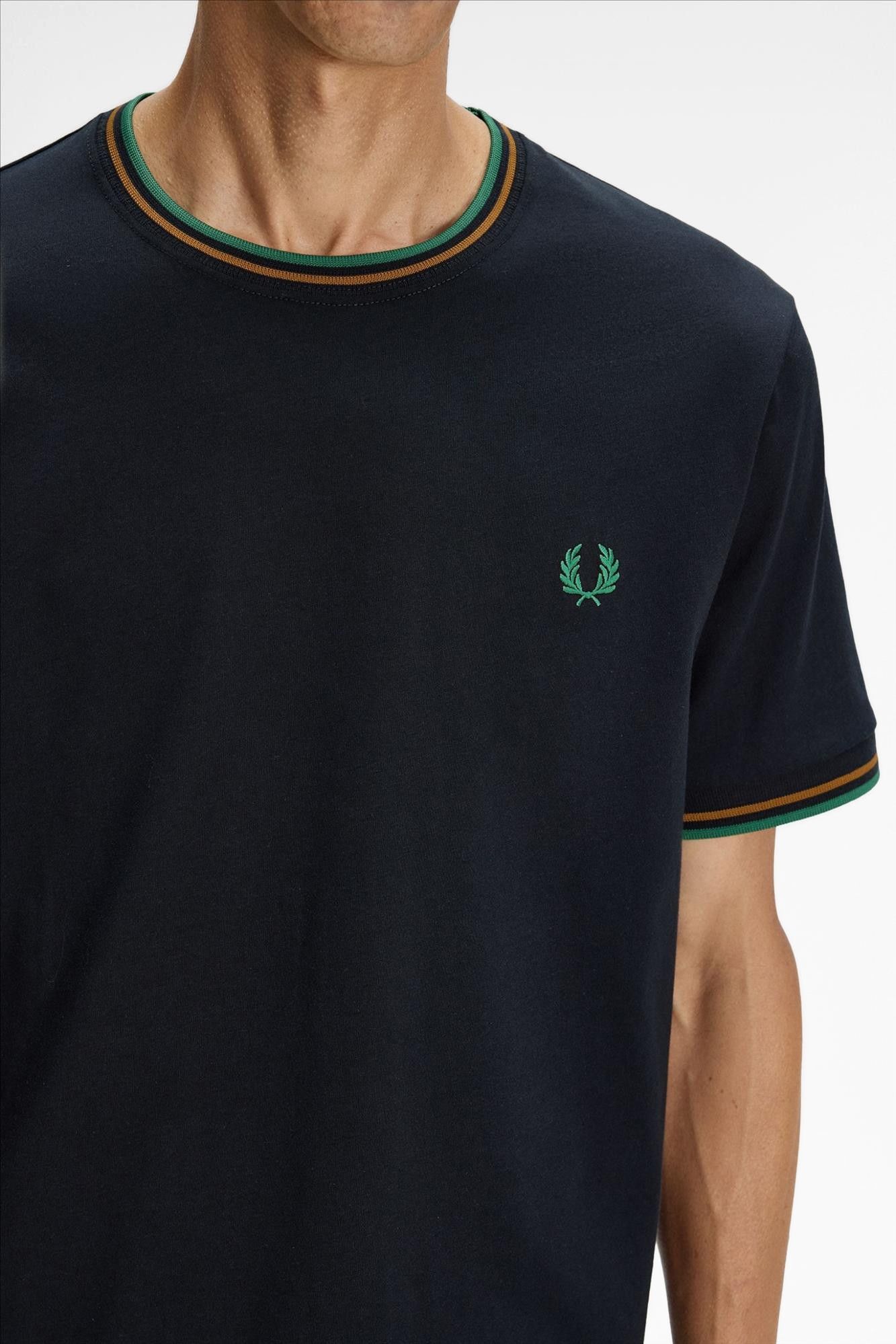 Fred Perry - Donkerblauwe Twin Tipped T-shirt