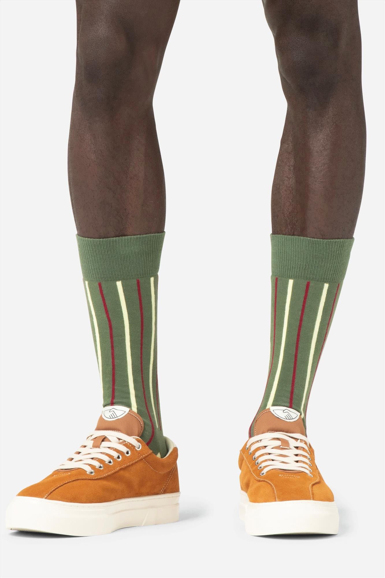 Happy Socks - Olijfgroene Vertical Stripe sokken, maat: 41-46