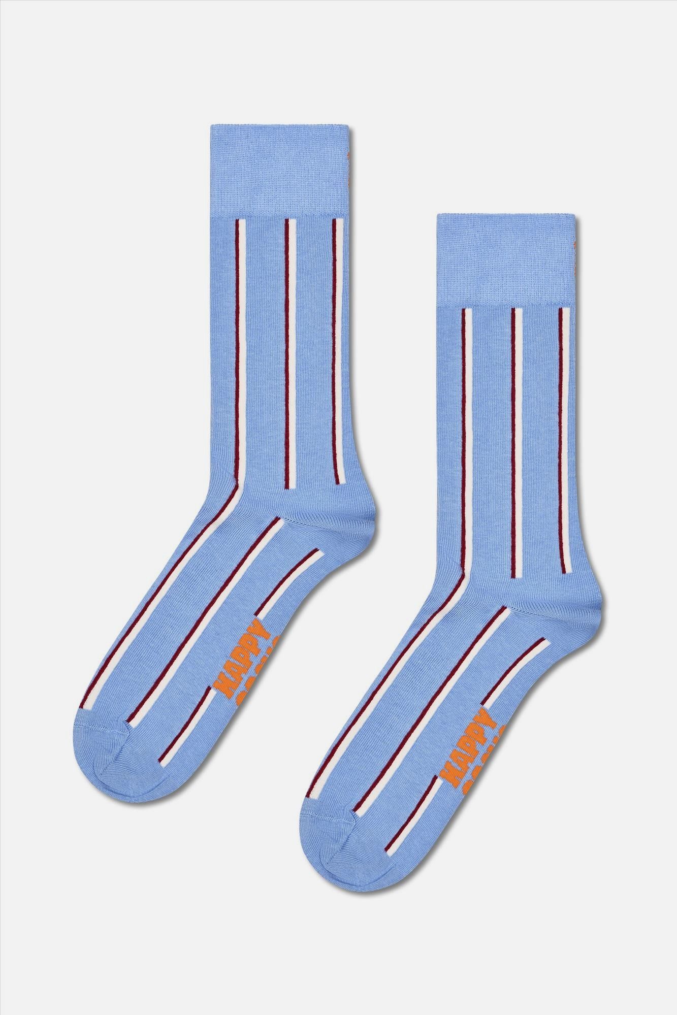 Happy Socks - Lichtblauwe Vertical Stripe sokken, maat: 41-46