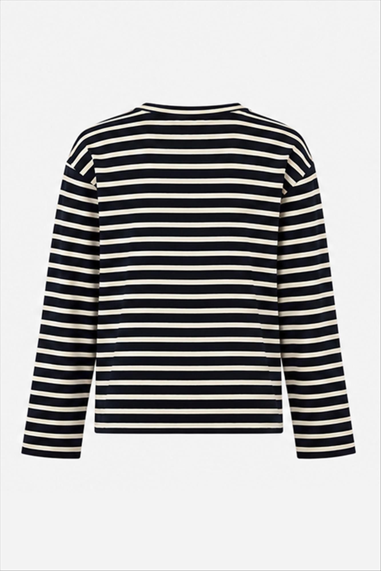 Boii Studios - Donkerblauw-Ecru Nete longsleeve