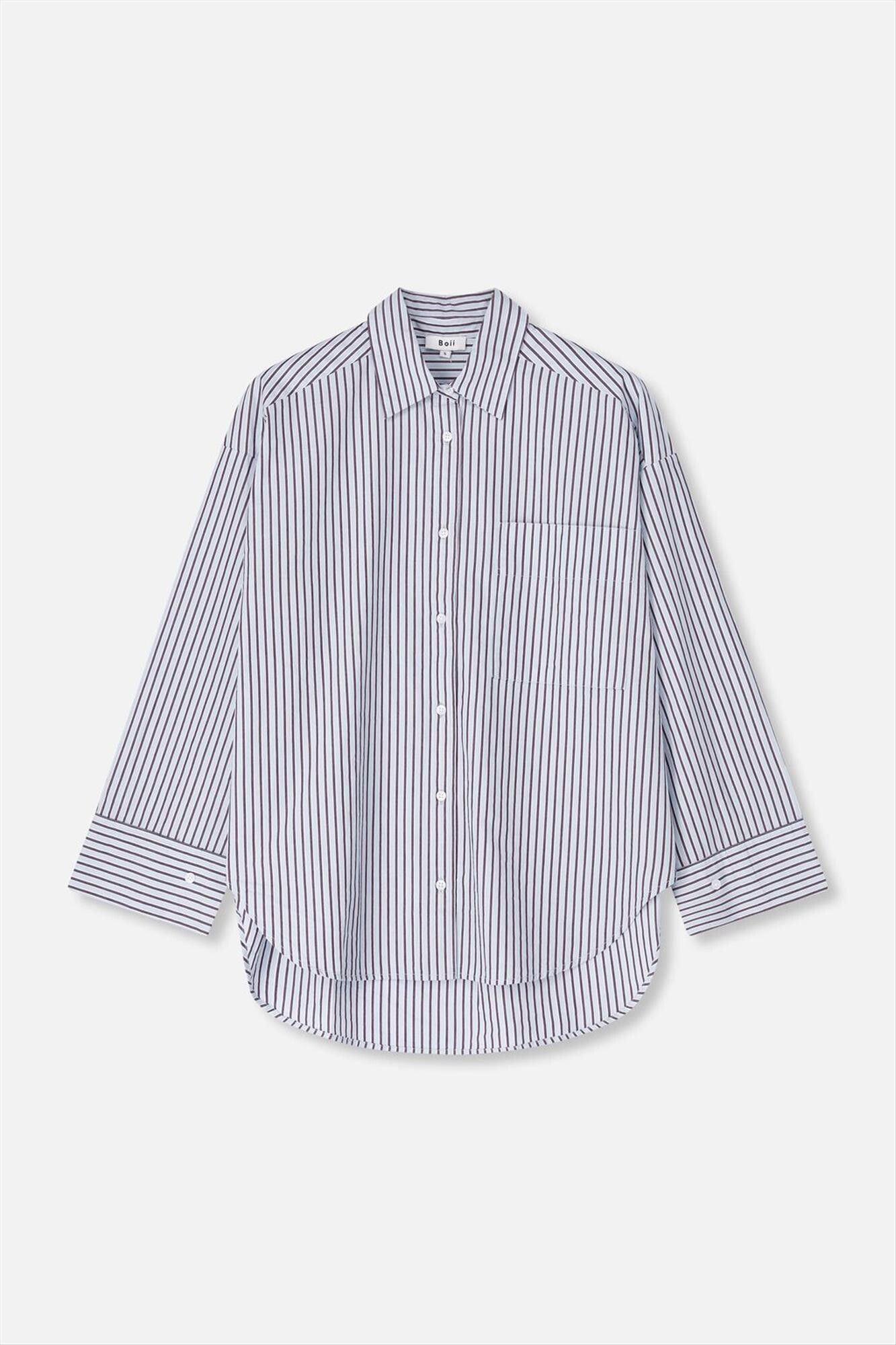 Boii - Lichtblauwe Fie Art Stripe blouse