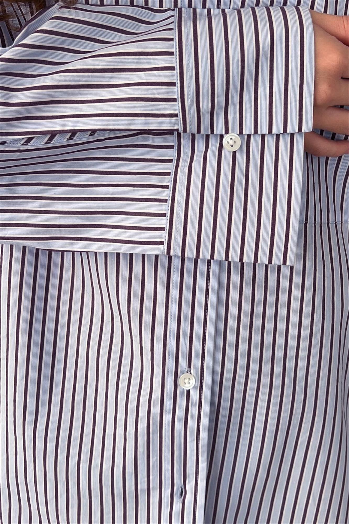 Boii - Lichtblauwe Fie Art Stripe blouse