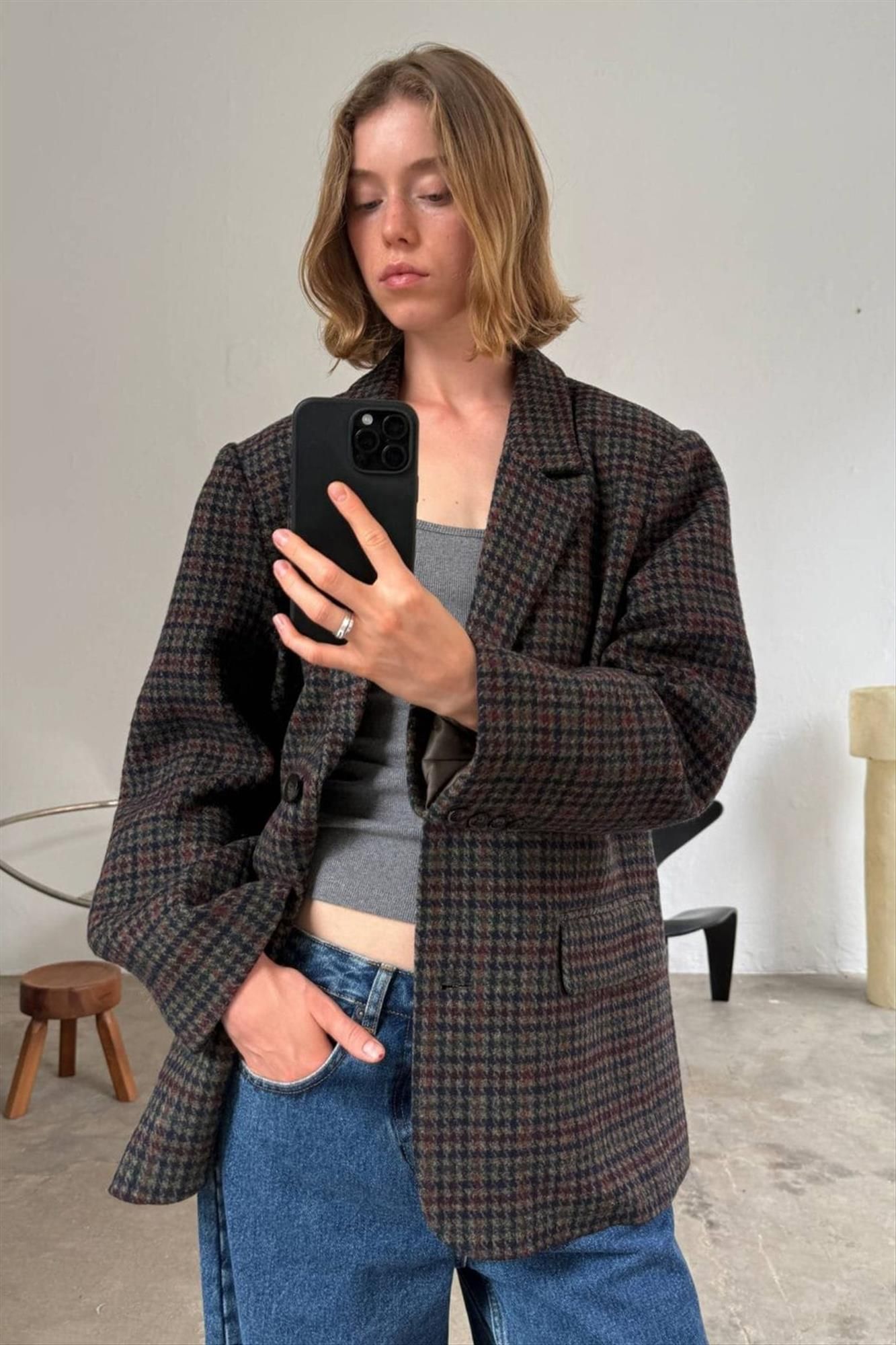Boii Studios - Donkerbruin-Bordeaux Solvej Wool blazer