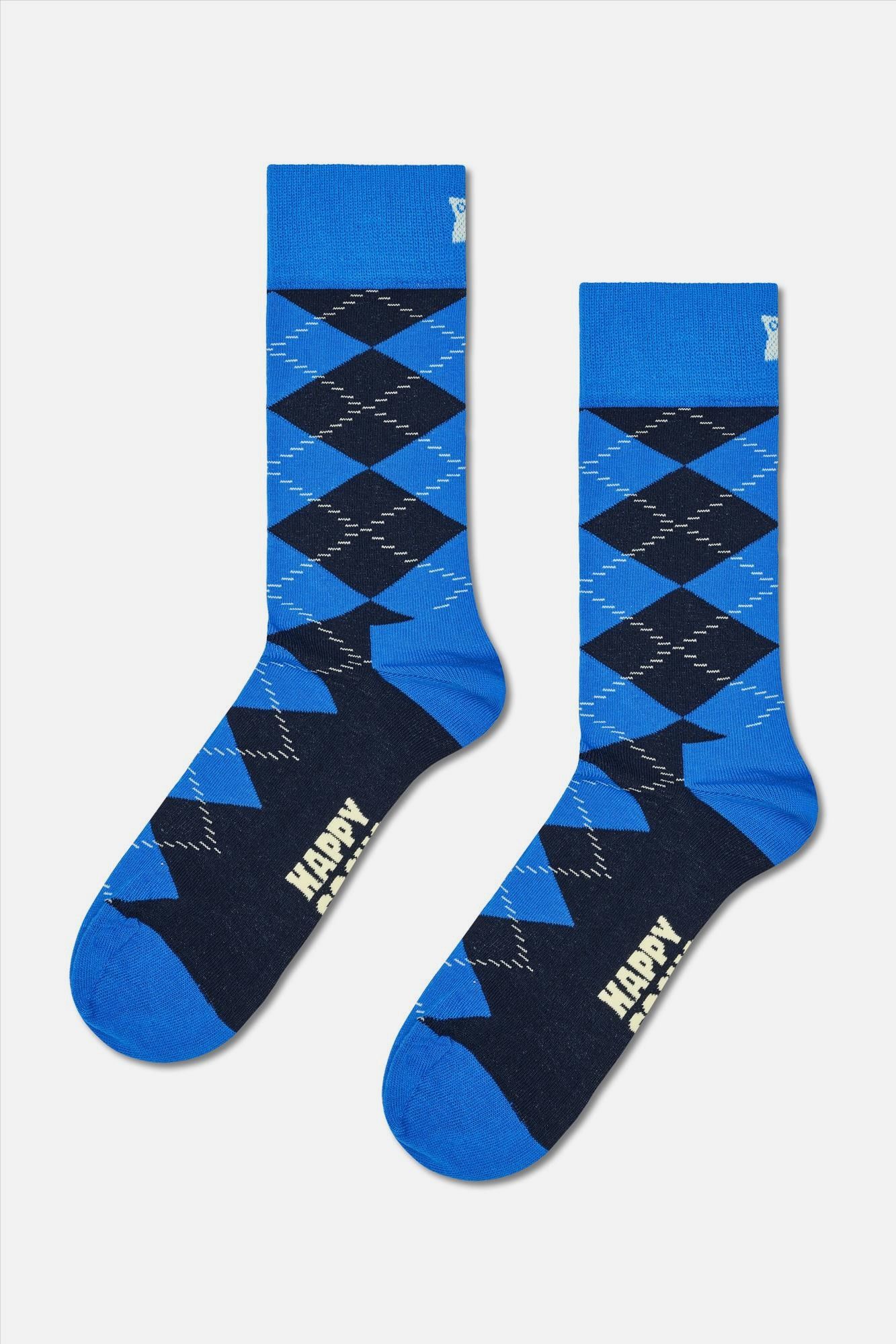 Happy Socks - Blauwe Argyle sokken, maat: 36-40