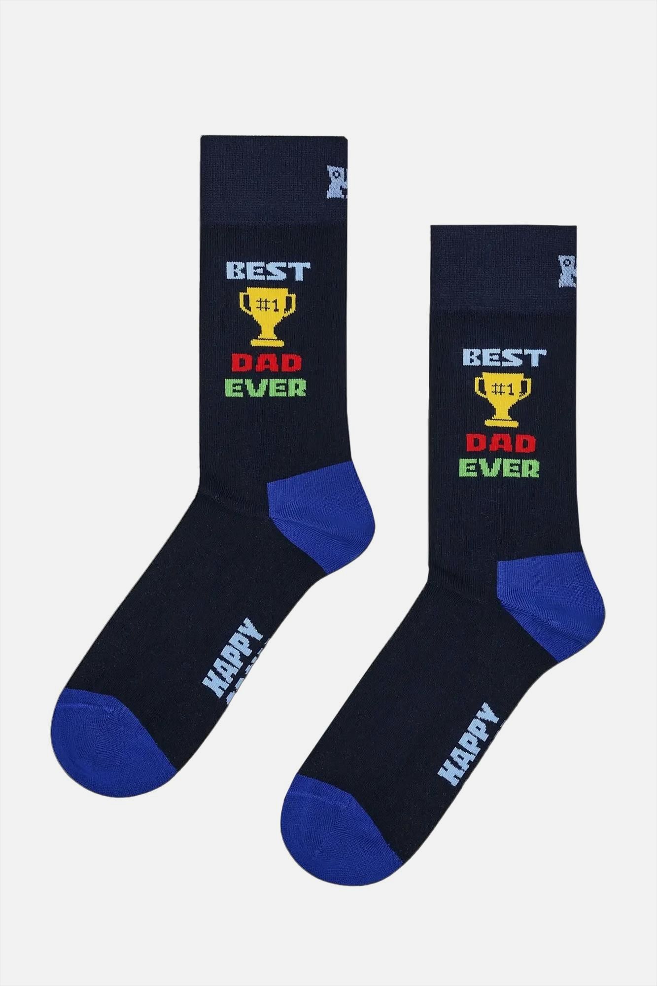 Happy Socks - Donkerblauwe Best Dad Ever sokken, maat: 41-46