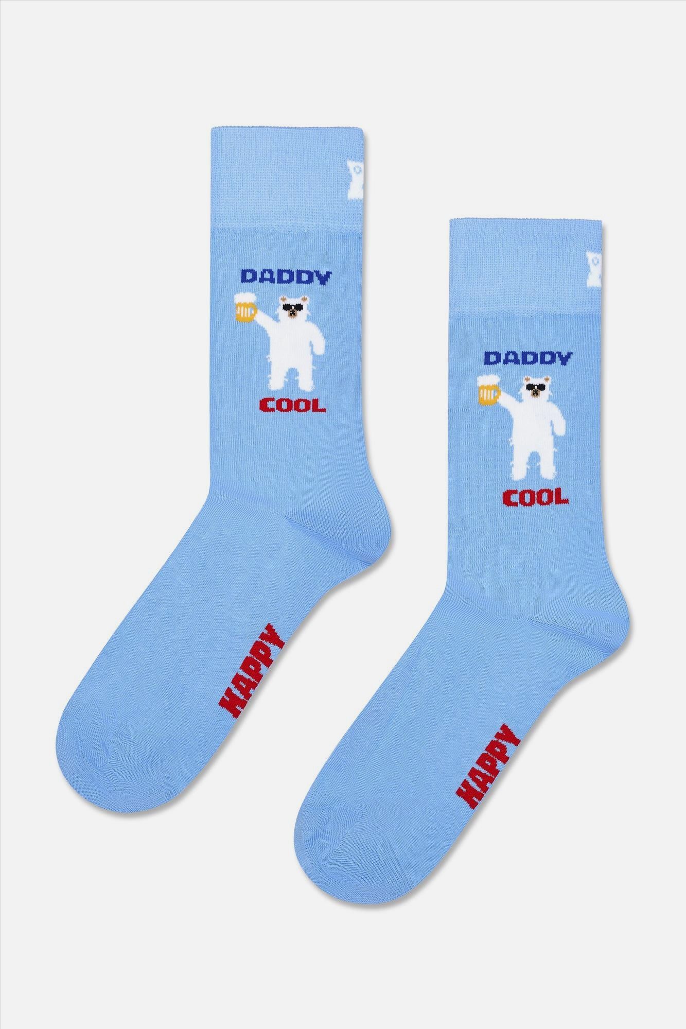Happy Socks - Lichtblauwe Daddy Cool sokken, maat: 41-46