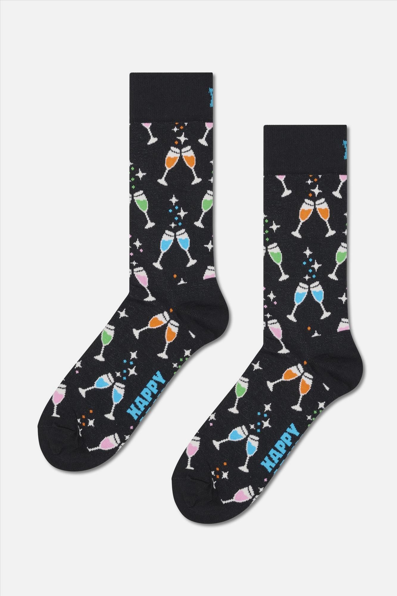 Happy Socks - Zwarte Cheers sokken, maat: 41-46