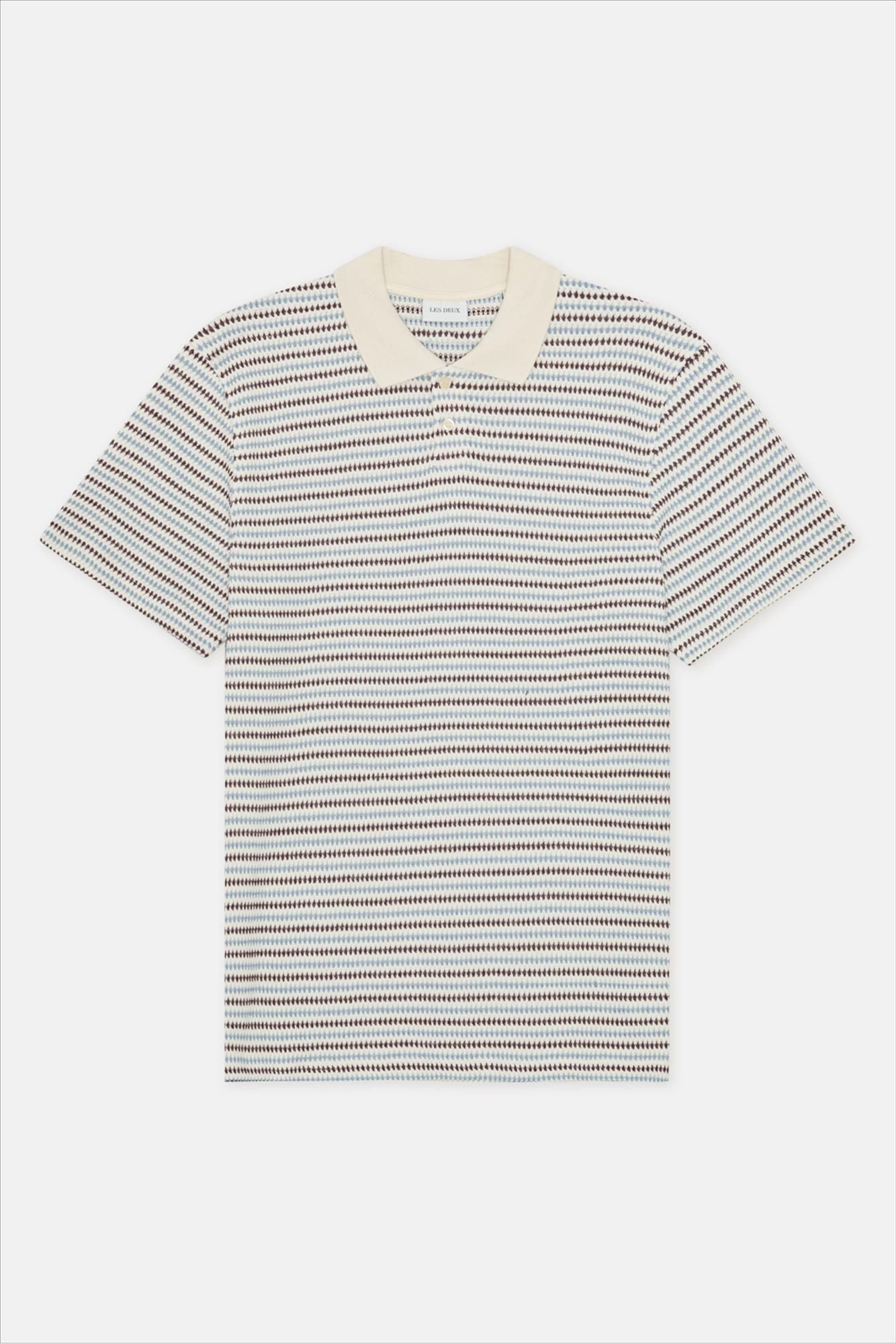 LES DEUX  - Ecru Knitted Stripe polo