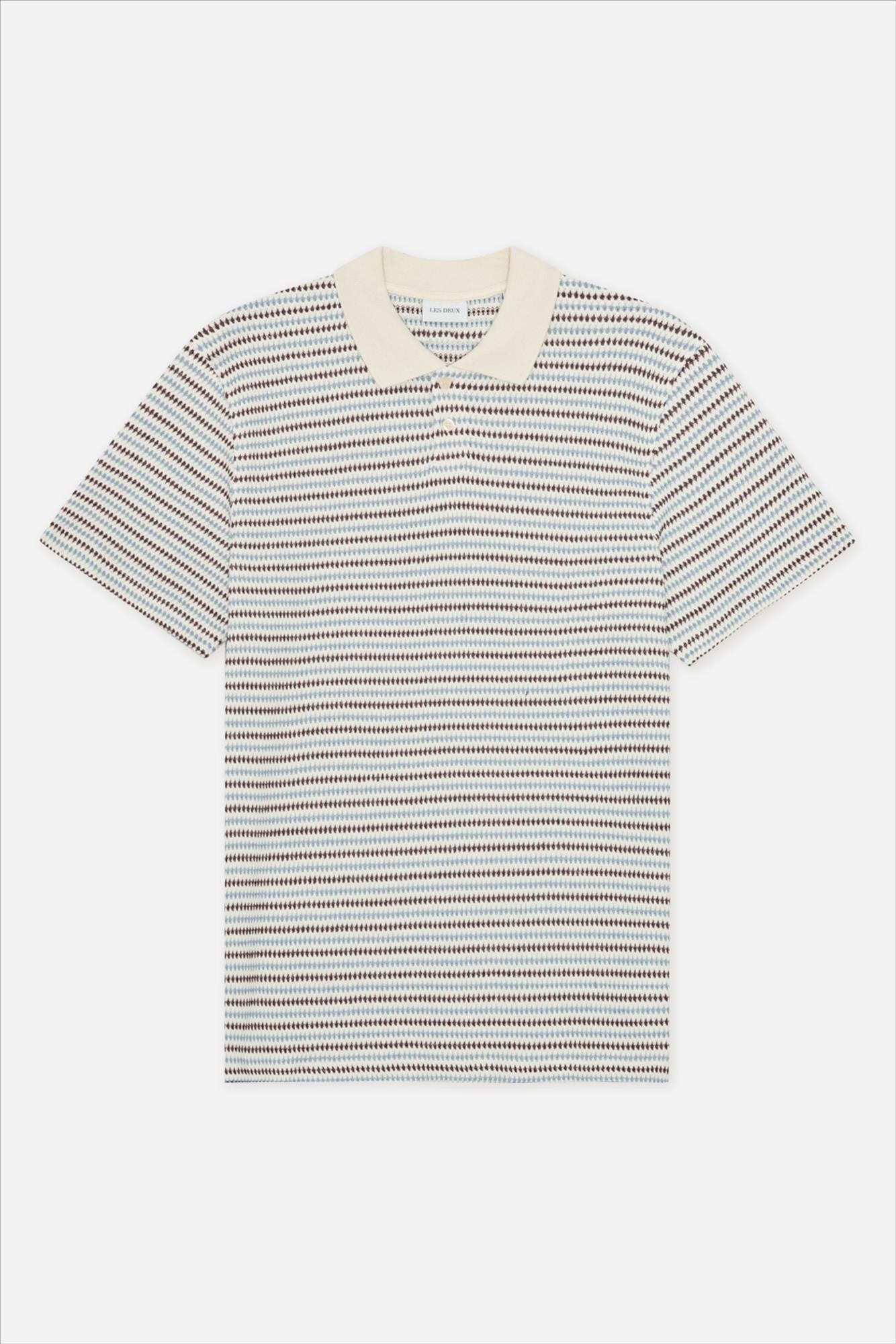 LES DEUX  - Ecru Knitted Stripe polo