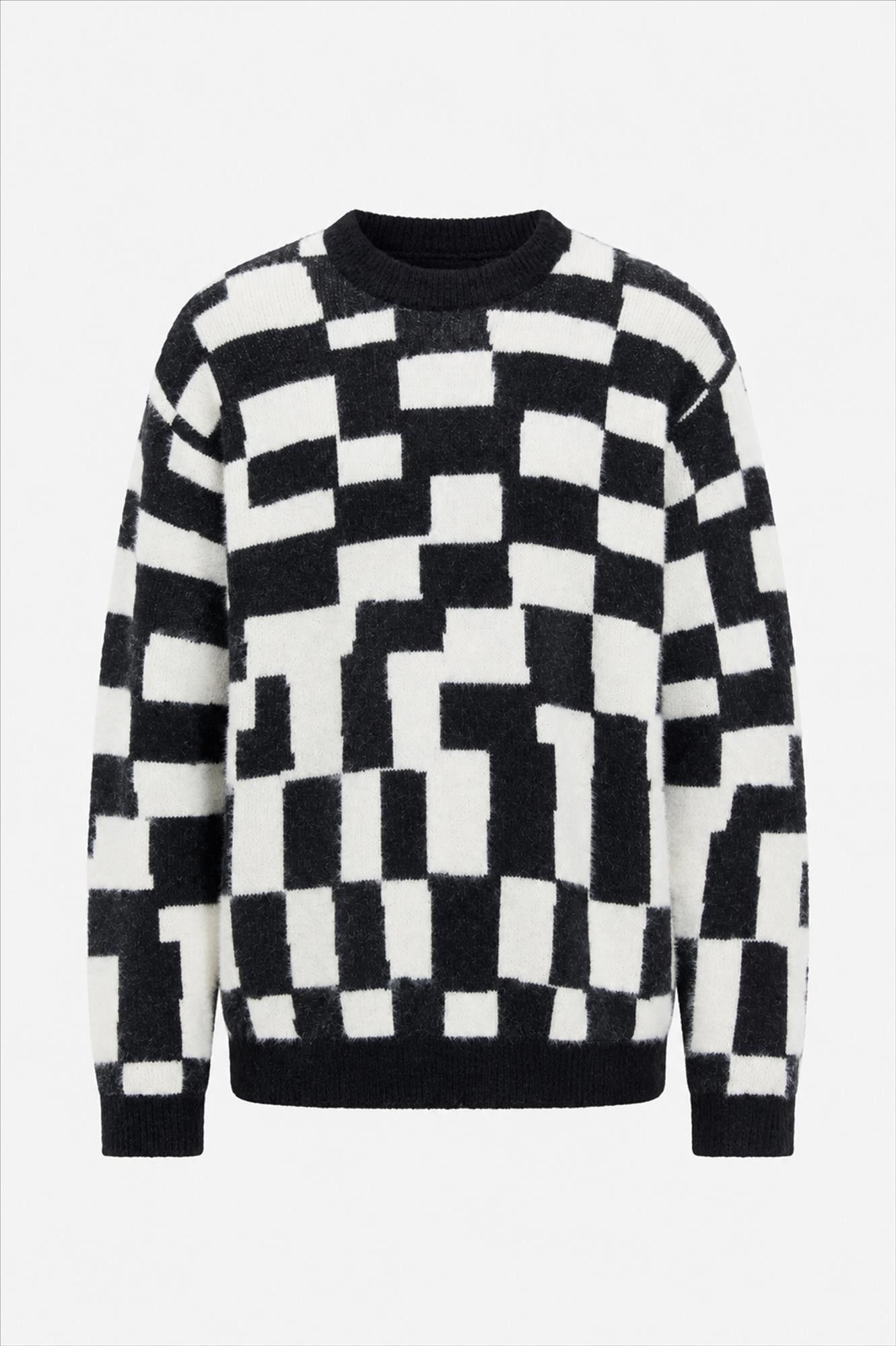 Volcom - Zwart-Witte Carrau Check trui
