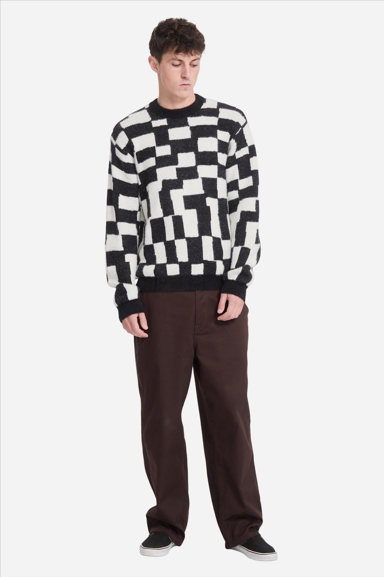 Volcom - Zwart-Witte Carrau Check trui