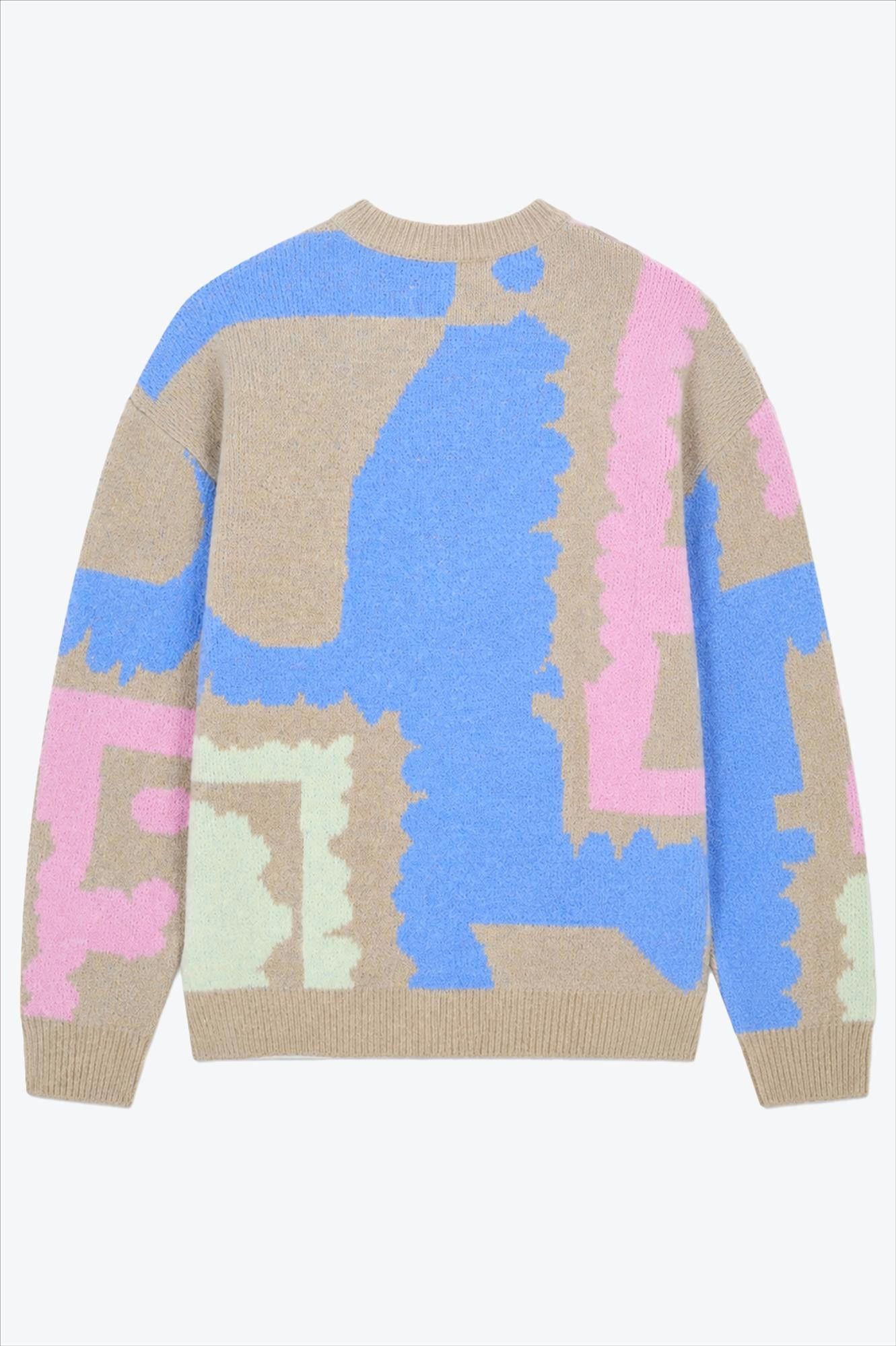 Volcom - Beige-Blauw-Roze Carrau trui