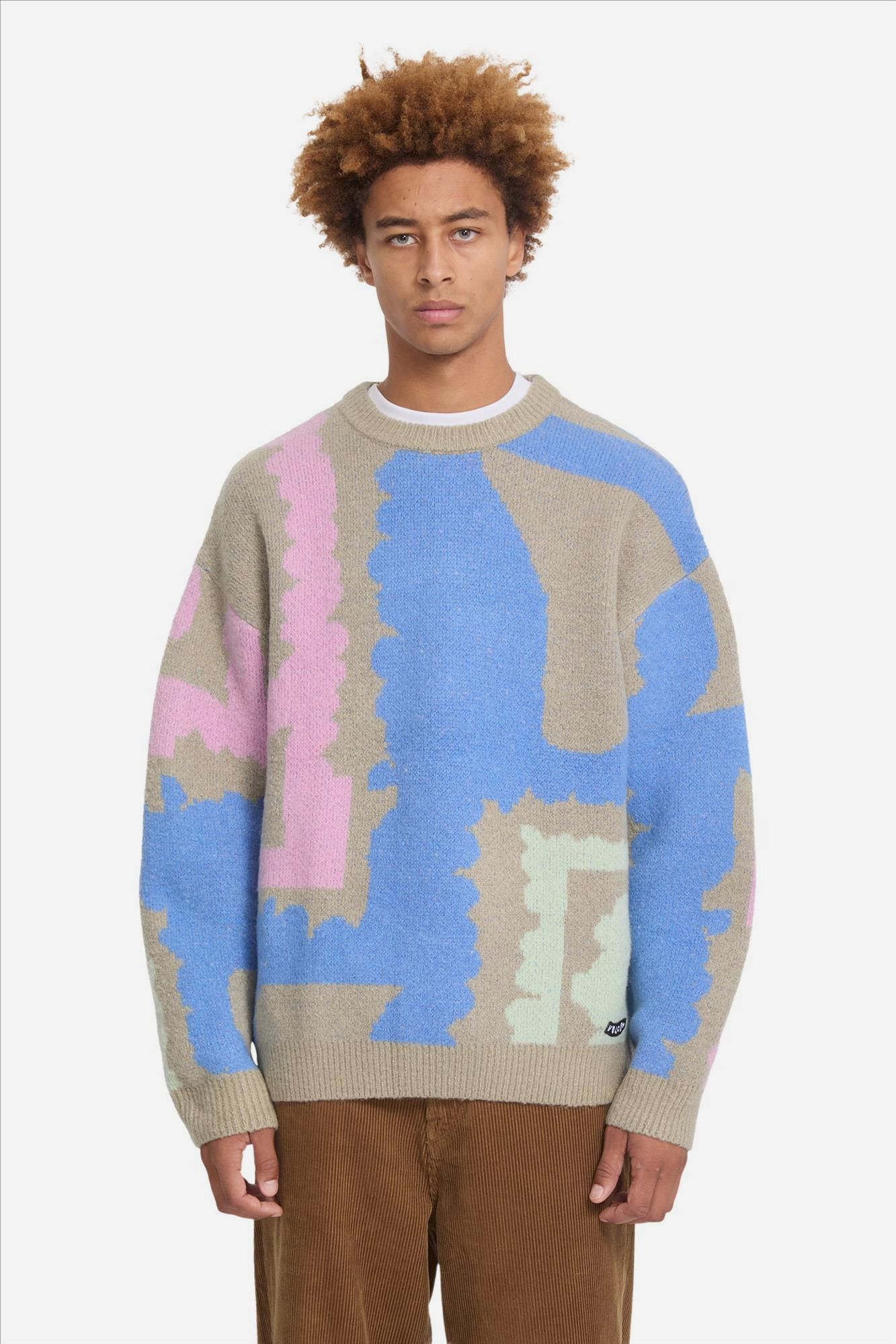 Volcom - Beige-Blauw-Roze Carrau trui