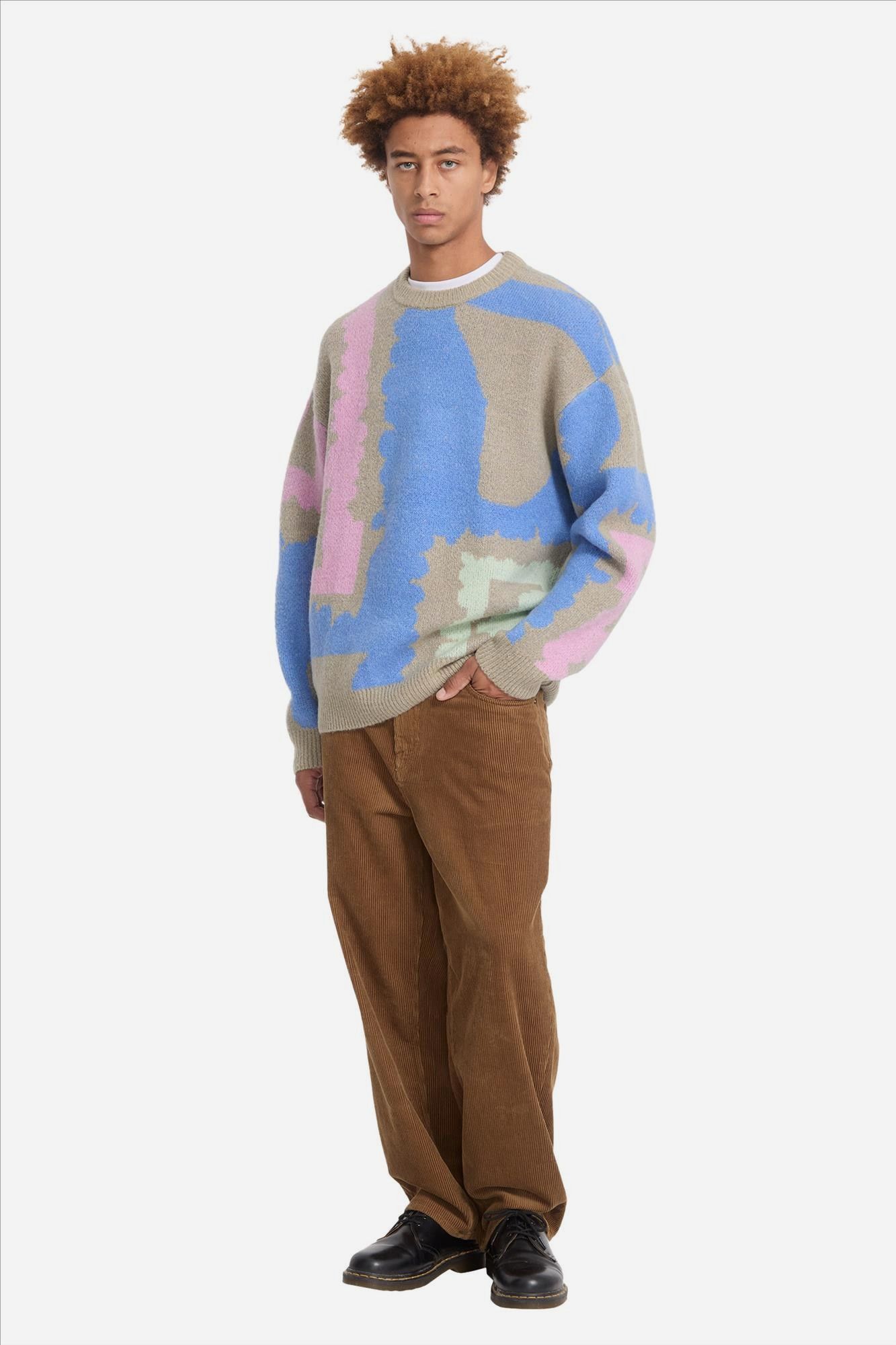 Volcom - Beige-Blauw-Roze Carrau trui
