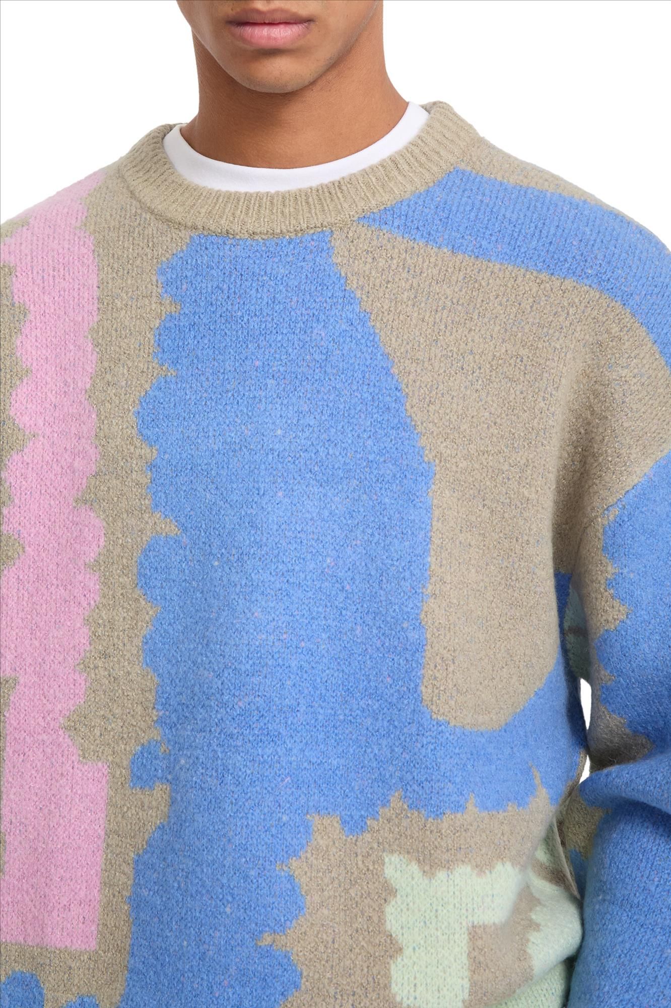Volcom - Beige-Blauw-Roze Carrau trui